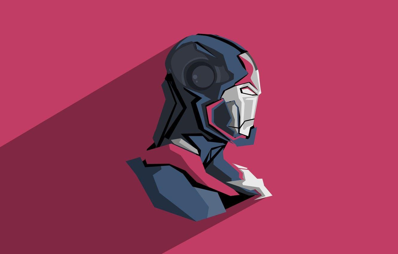 1332x850 Wallpaper background, fiction, shadow, vector, costume, comic, MARVEL, War Machine image for desktop, section минимализм