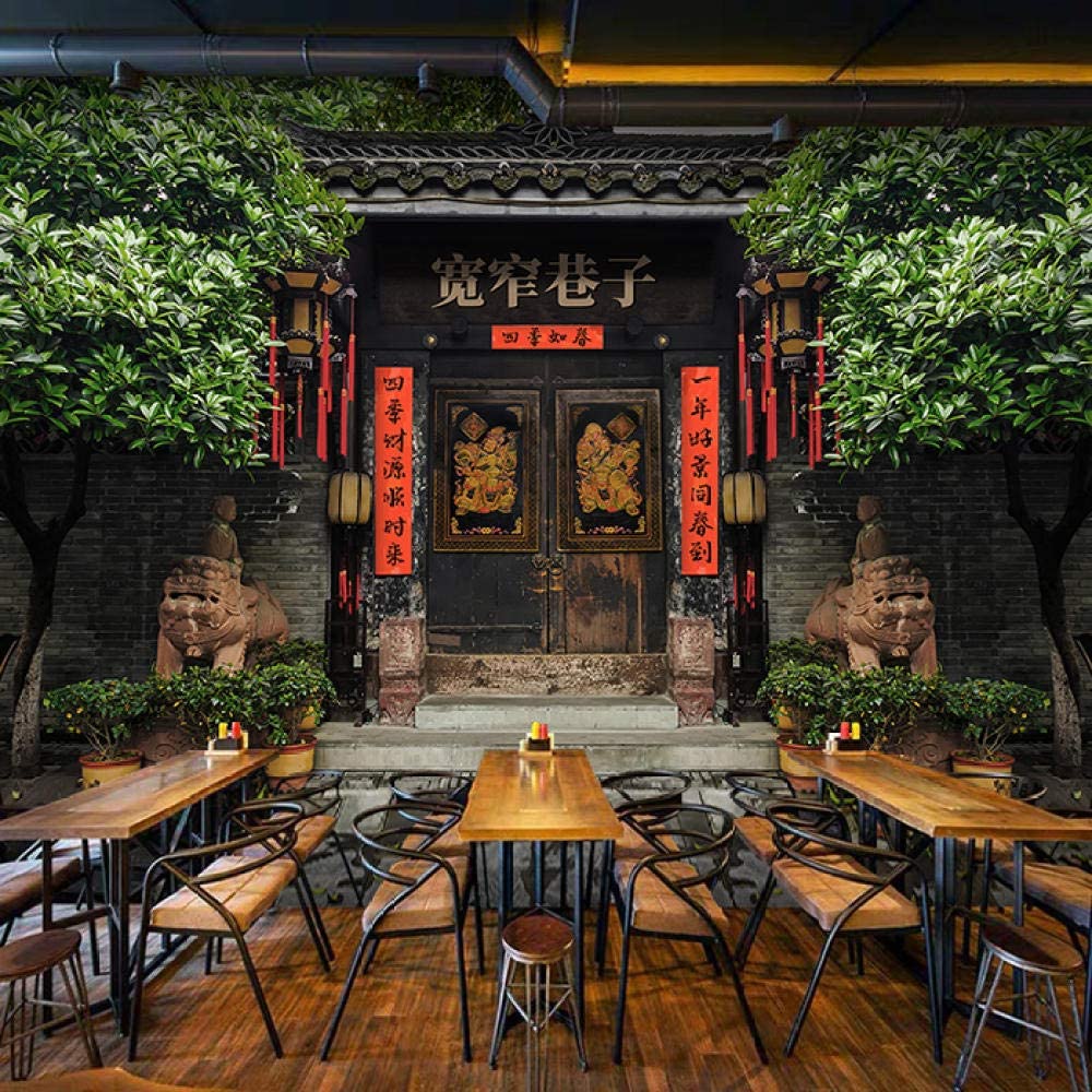 1000x1000 Mural 3D Wallpaper Mural Retro Sichuan Chengdu Chongqing Kuanzhai Alley Wallpaper Strings Spicy BBQ Hot Pot Restaurant Hotel Background Wallpaper 150Cmx105Cm