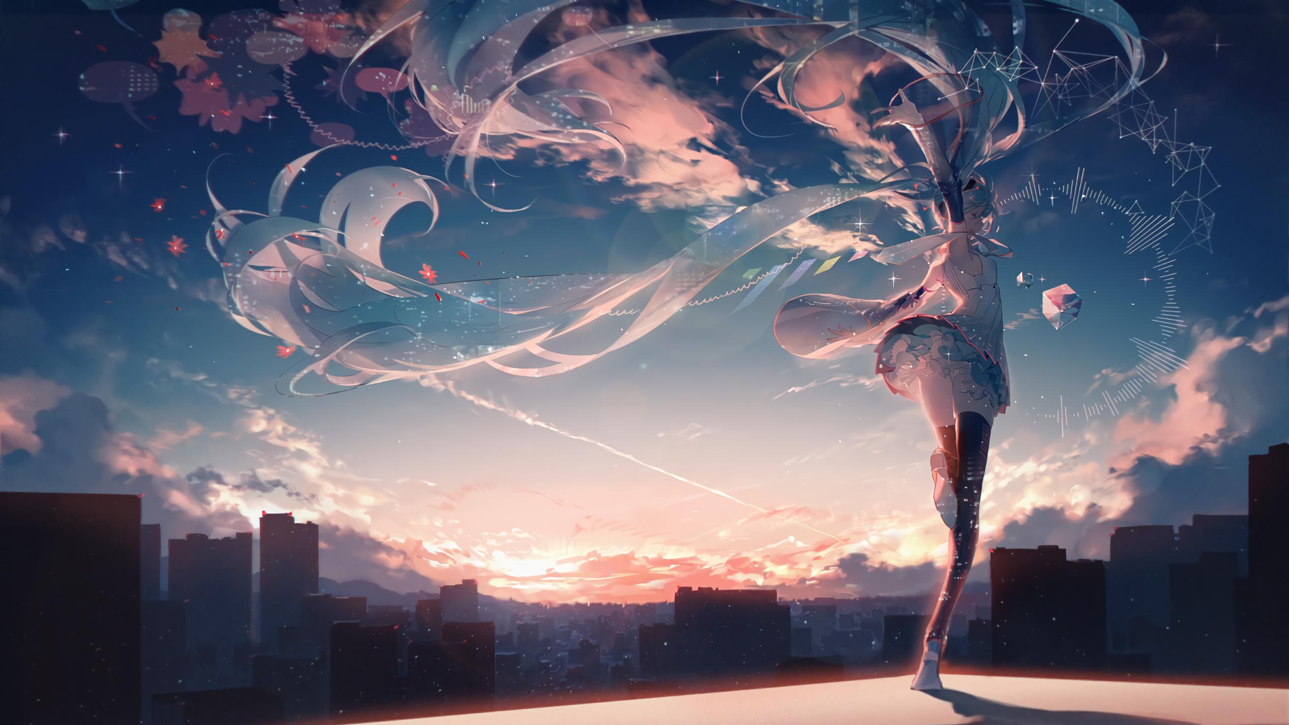 2623x1475 Lo Fi Anime Girl Wallpaper