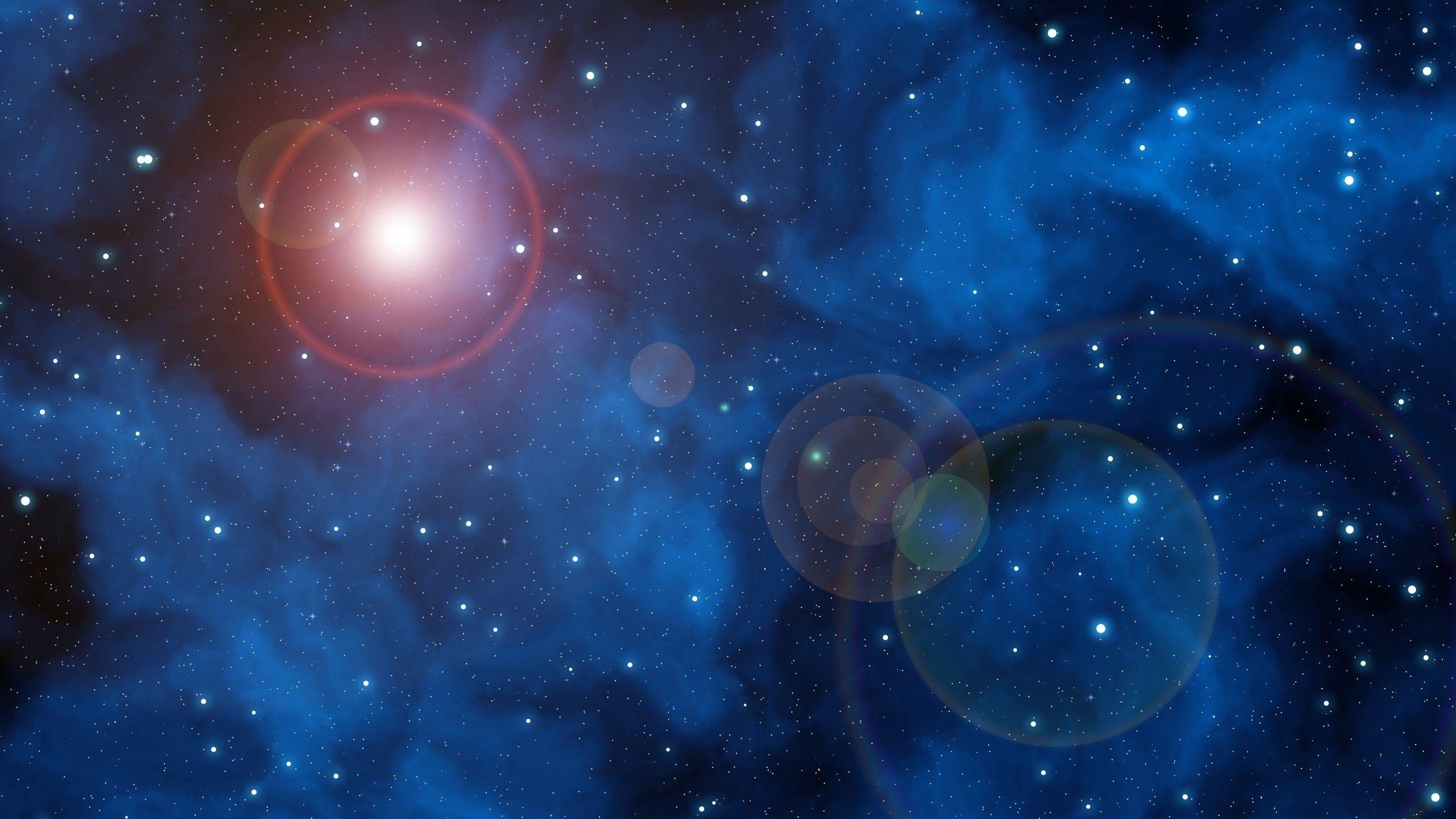 2560x1440 Download 2560x1440 Lens Flare, Stars, Nebula, Sci Fi Wallpaper For IMac 27 Inch