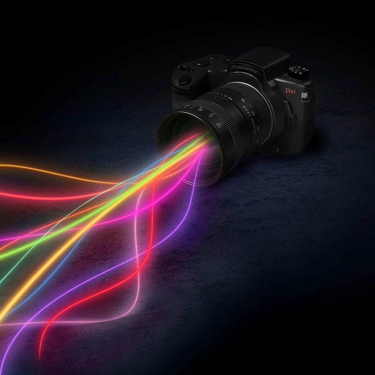 1280x1280 Download wallpaper 1280x1280 camera, rays, lens flare, beams ipad, ipad ipad mini for parallax HD background