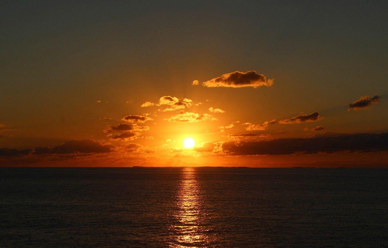 1332x850 Wallpaper twilight, sky, sea, ocean, nature, sunset, water, clouds, landscapes, sun, dusk, horizon, lens flare image for desktop, section природа