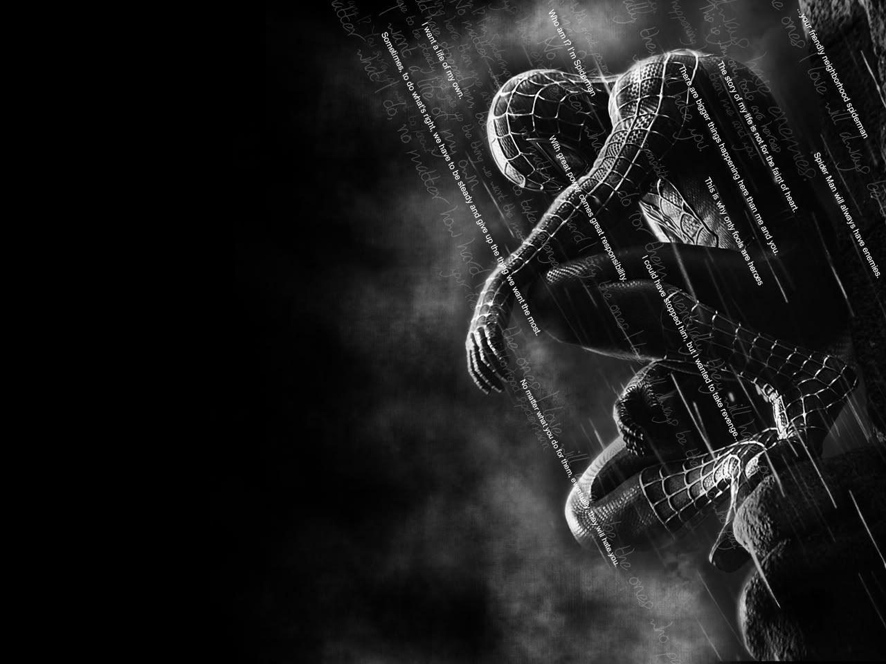 1280x960 Black Suit Spiderman Wallpaper