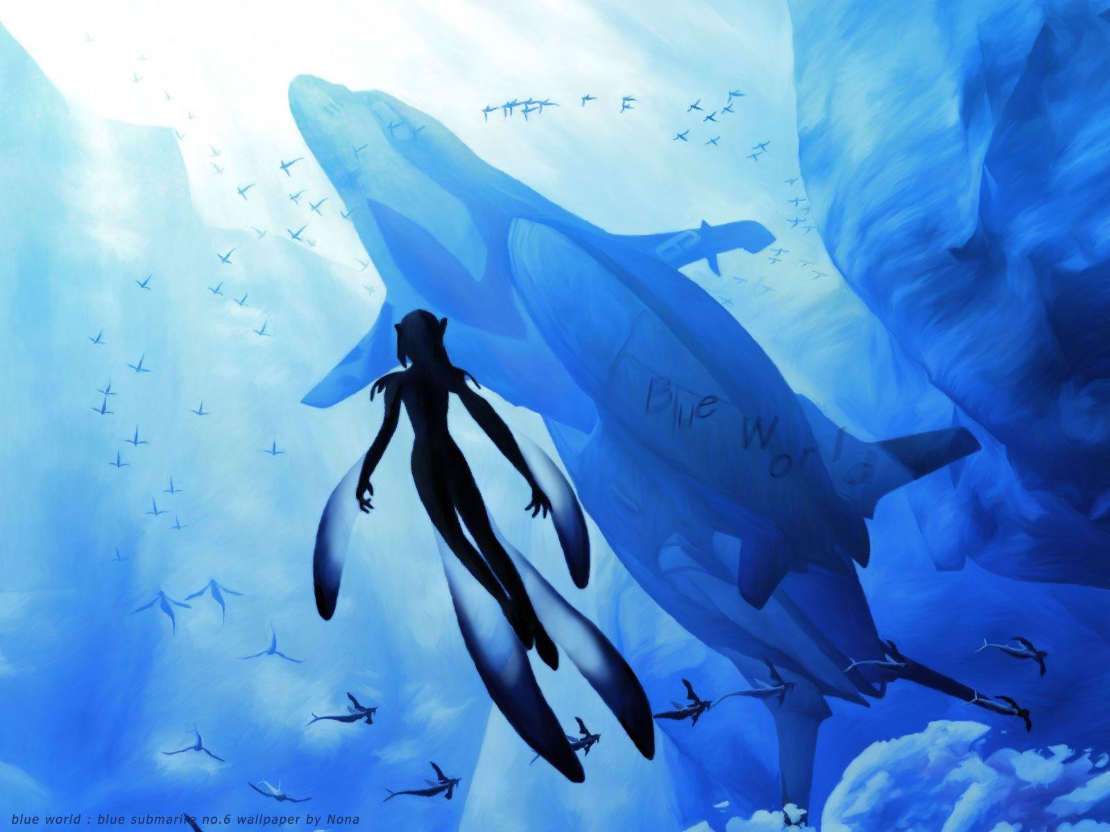 1600x1200 blue blue submarine no 6 mutio silhouette. Blue anime, Anime, Anime image