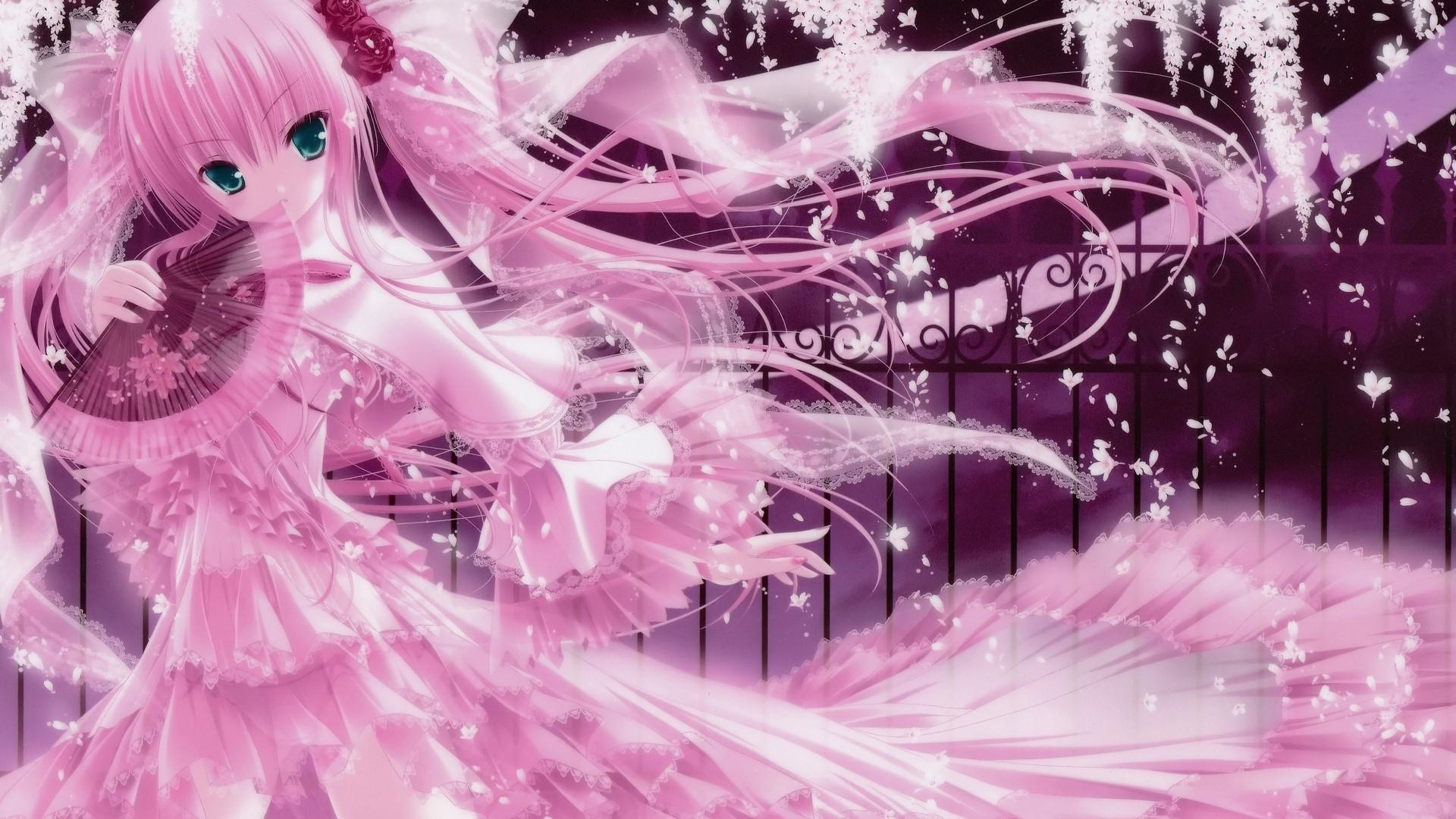 Cute Anime Girl Pink Wallpaper gambar ke 3