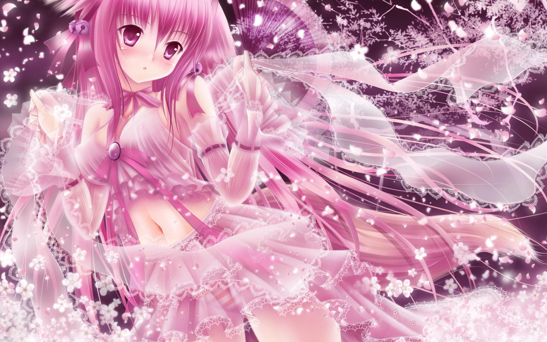 Anime Girl Pink Hair Pink Eyes Hat HD Anime Girl Wallpapers | HD Wallpapers  | ID #76112