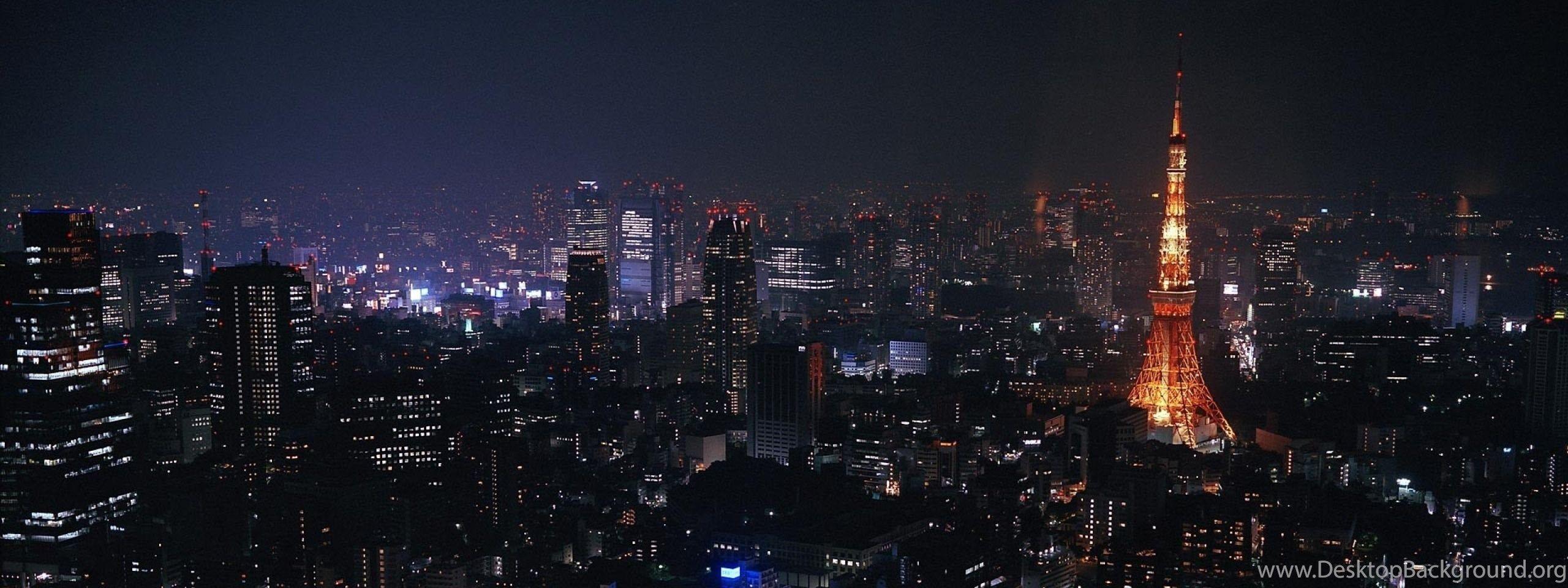 2560x960 Download Wallpaper 2560x1024 Tokyo, Japan, City, Night, Lights. Desktop Background