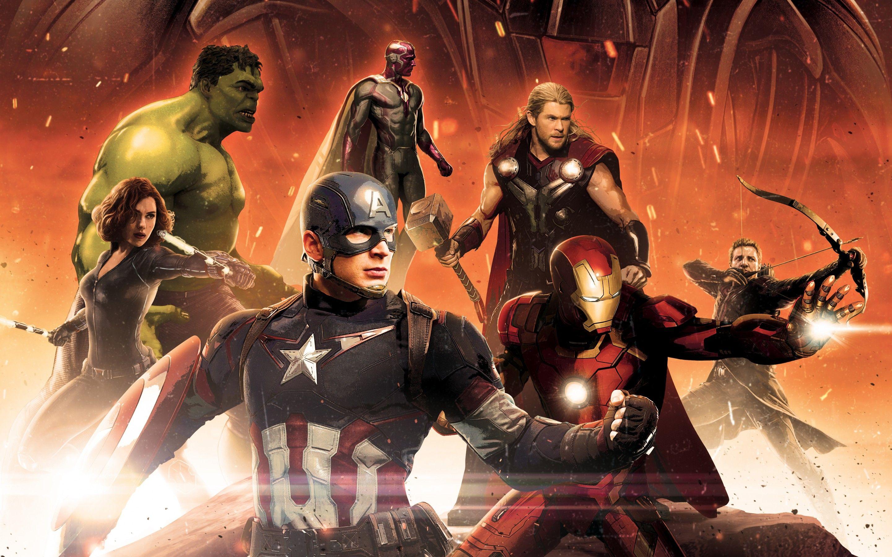 2880x1800 Wallpaper Avengers: Age of Ultron, Hulk, Black Widow, Captain America, Thor, Vision, Movies,. Wallpaper for iPhone, Android, Mobile and Desktop