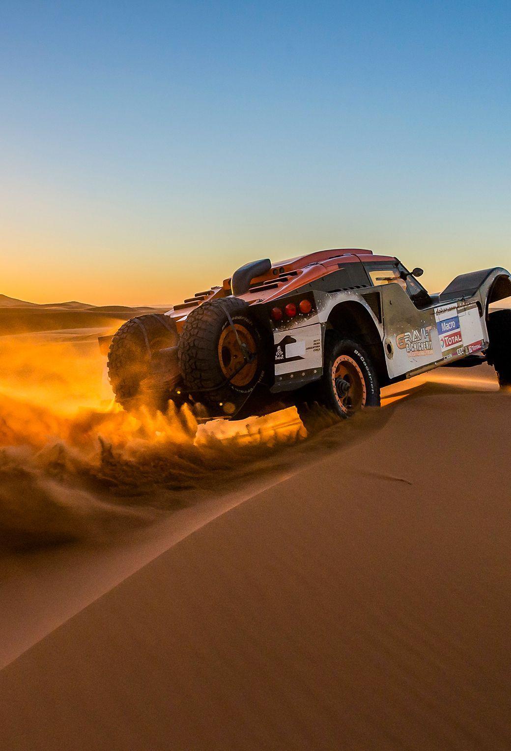 1040x1526 Sunset Over Buggy in Dakar Rally. Rally car racing, Rally car, Rally racing