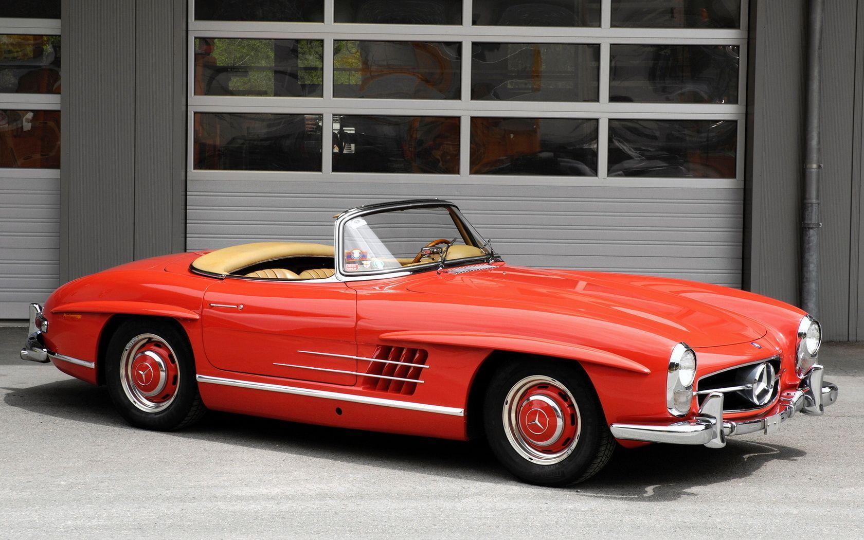 1680x1050 Red Vintage Mercedes Benz 300sl Convertible