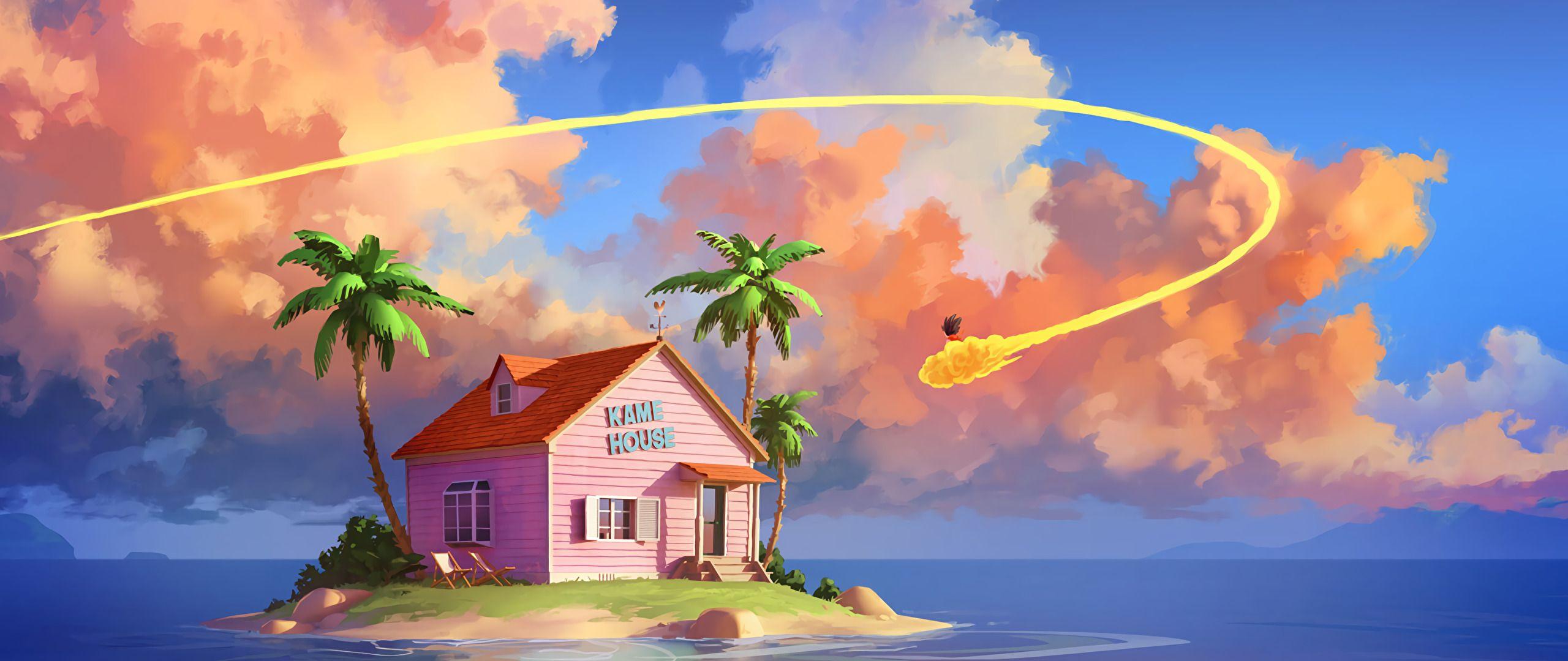 2560x1080 Kame House, Dragon Ball Z [3032x1706]