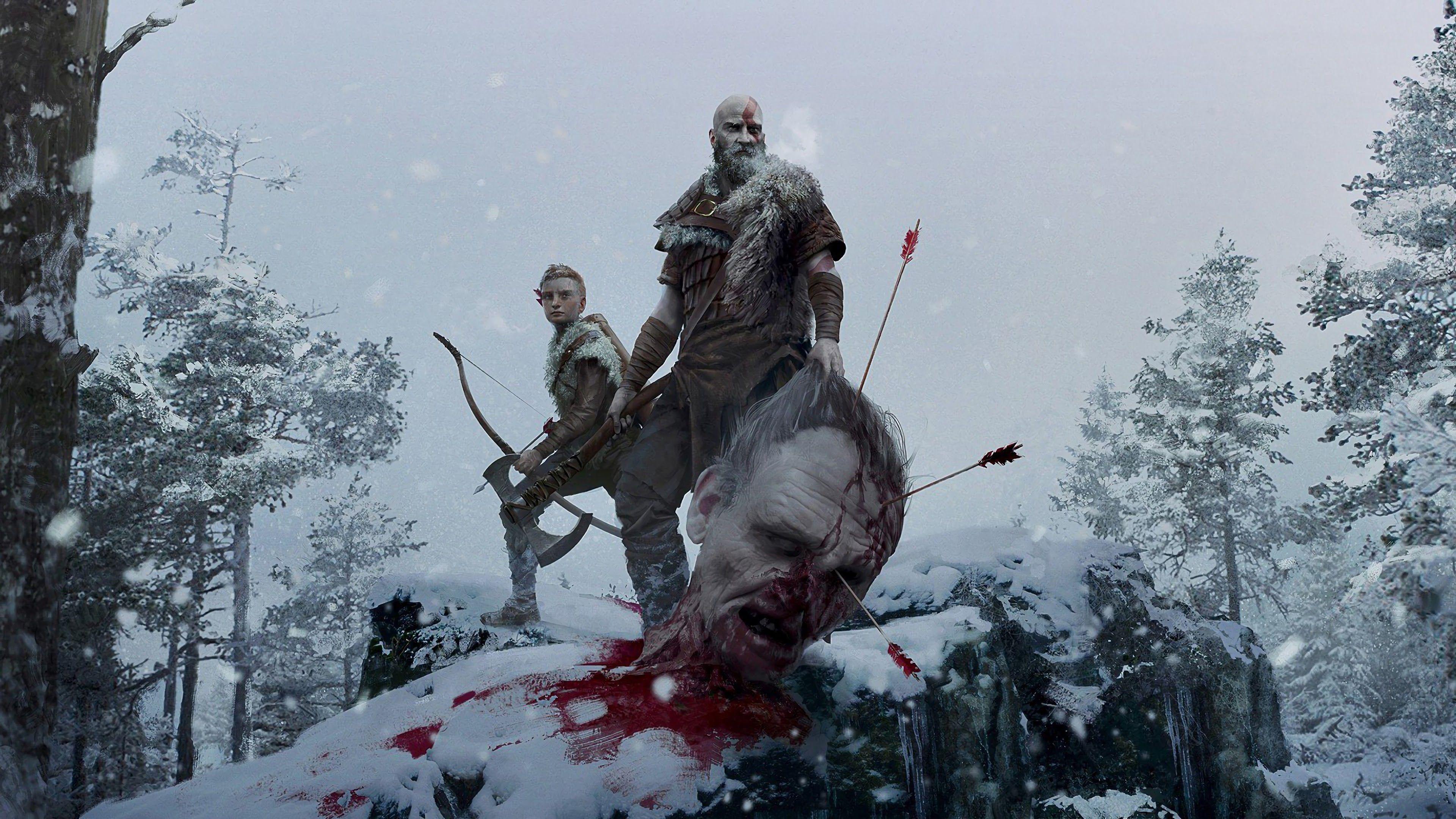 3840x2160 God of War PS4 Kratos Atreus 4K 3840x2160 Wallpaper