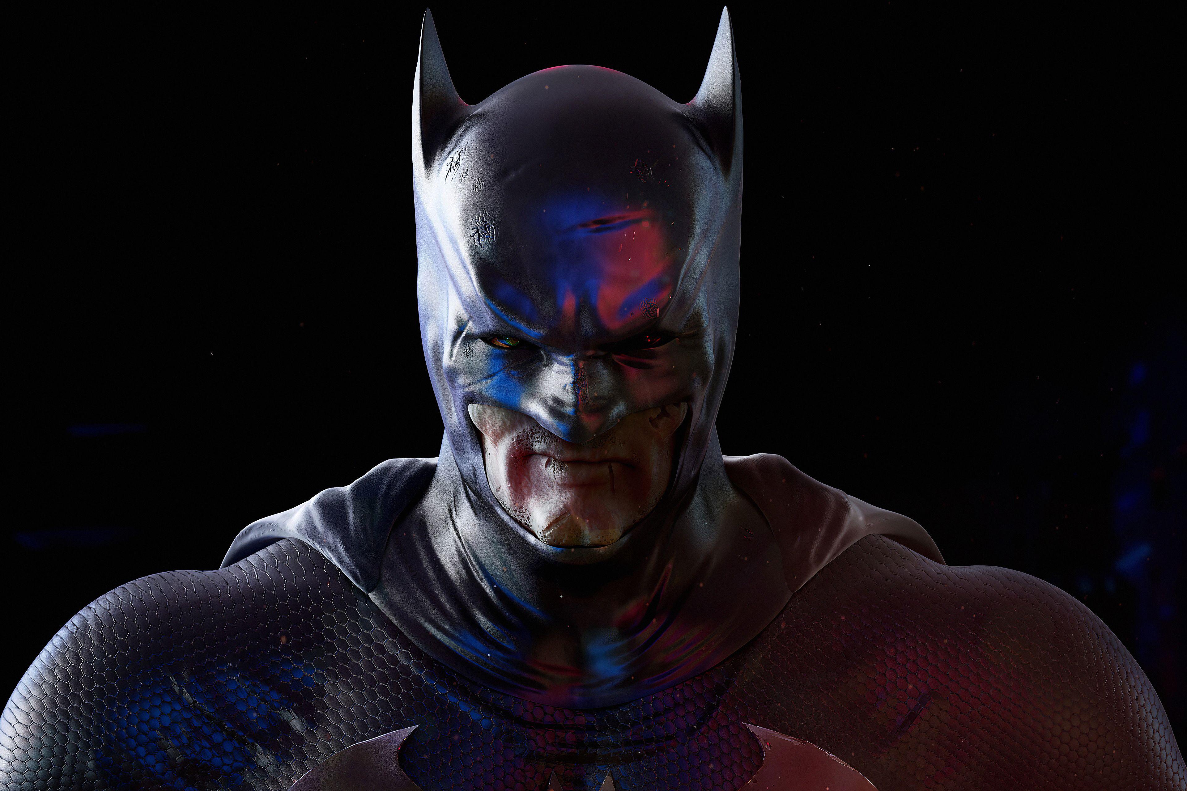 3840x2560 Wallpaper 4k Batman Art Blue red Batman .