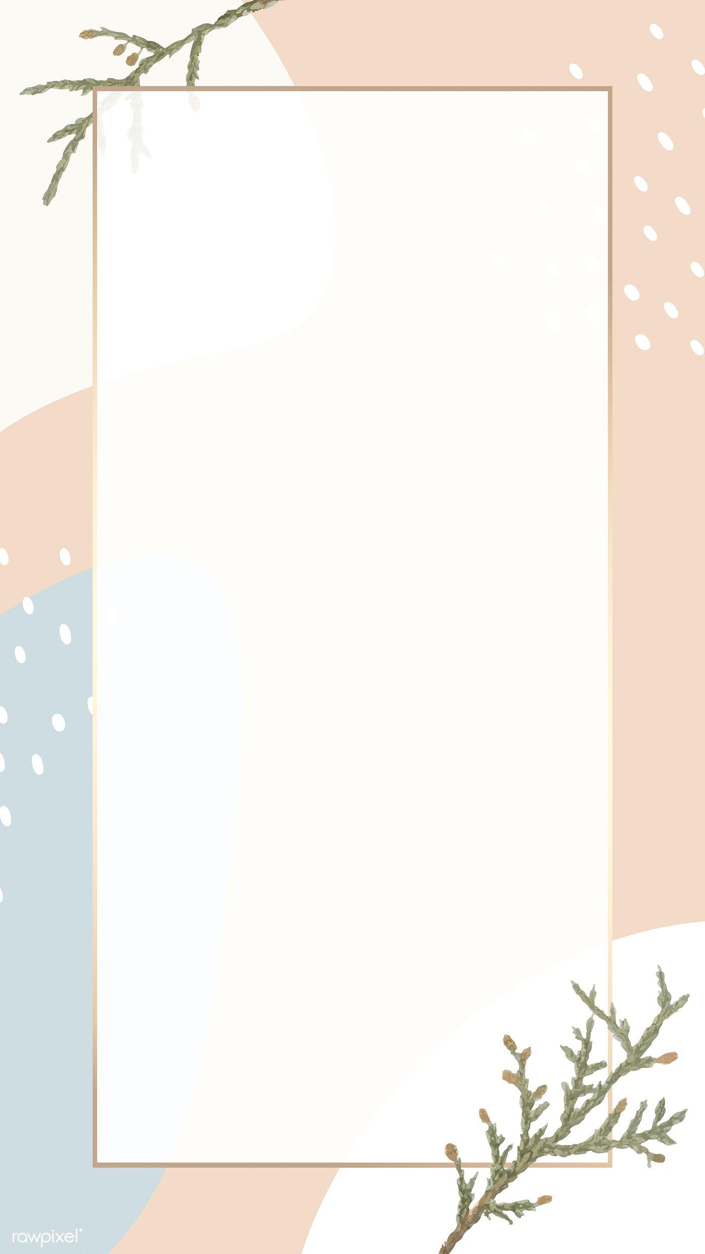 1400x2488 Download premium vector of Rectangle gold frame on minimal patterned. Gold wallpaper background, Minimal wallpaper, Flower background wallpaper