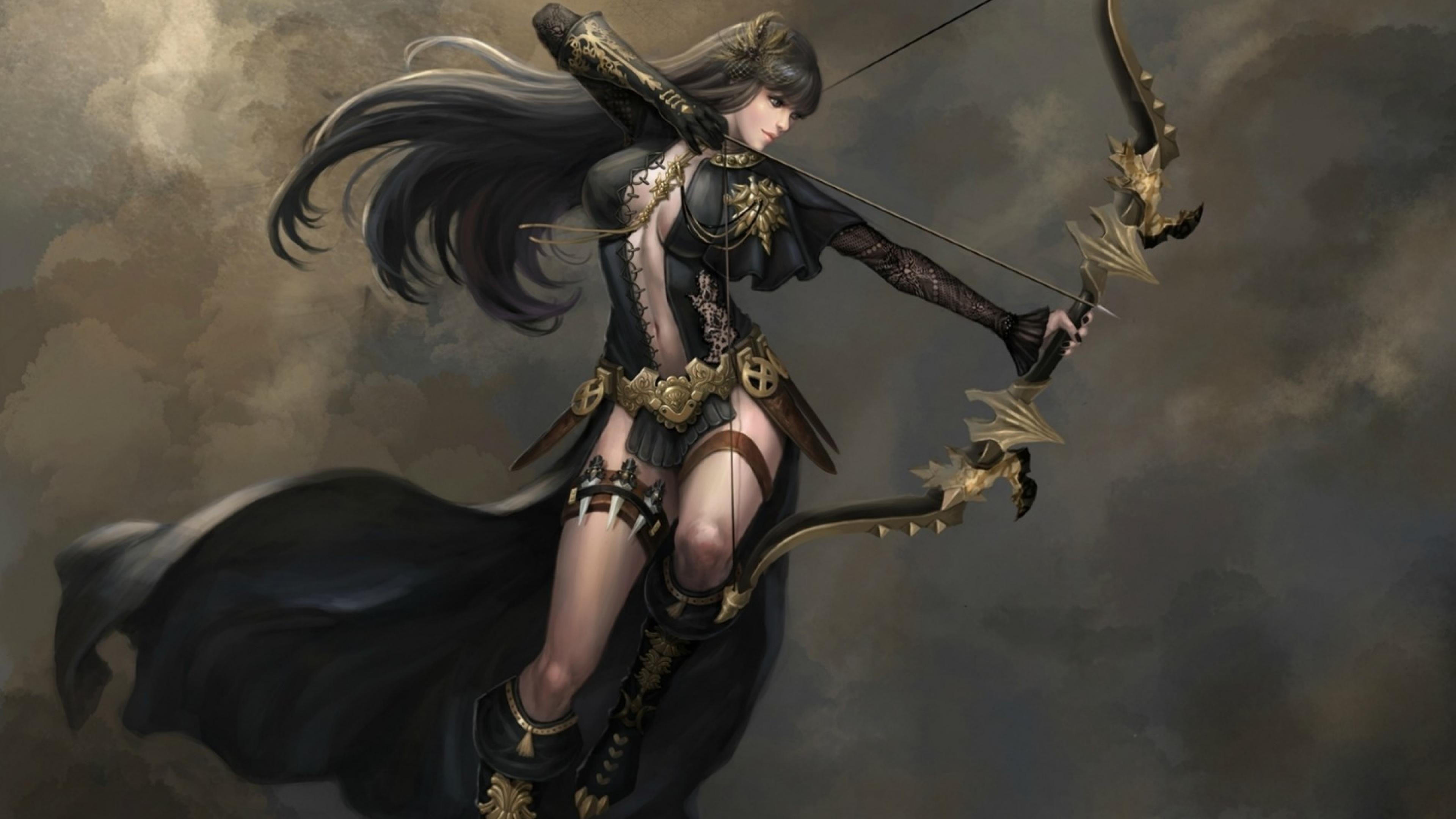 3840x2160 Archer Arrow Black Fighter Woman Girl Game Ultra Bow And Arrow 3840x2160 HD Wallpaper 1637263 :