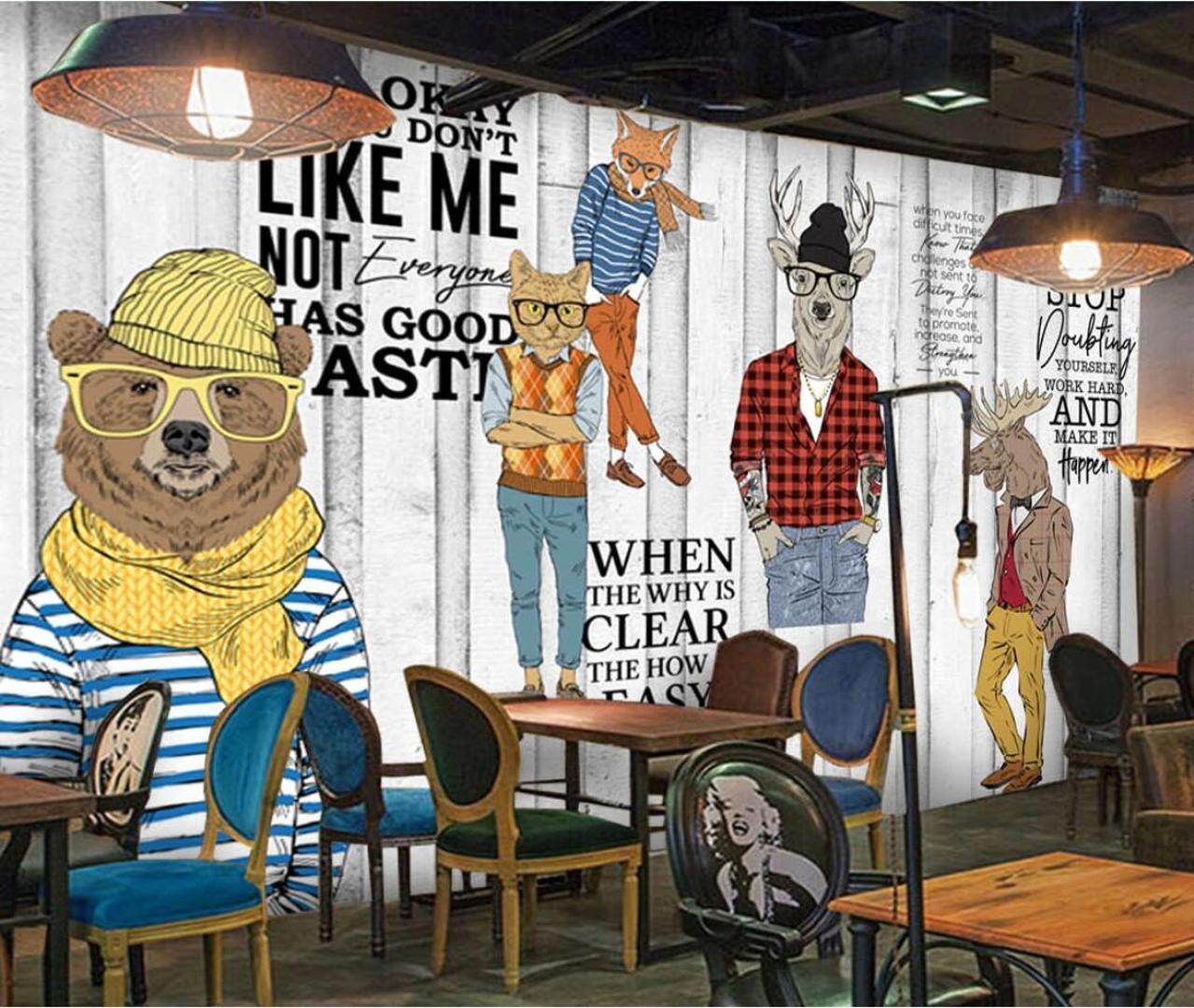 1279x1080 Ins Style Wood Animal Photo Wallpaper Large Mural For Living Room Restaurant Shop Wall Art Decor HD Printed Painting Murals High Definition Desktop Wallpaper High Definition HD Wallpaper From Lienal, $19.54.