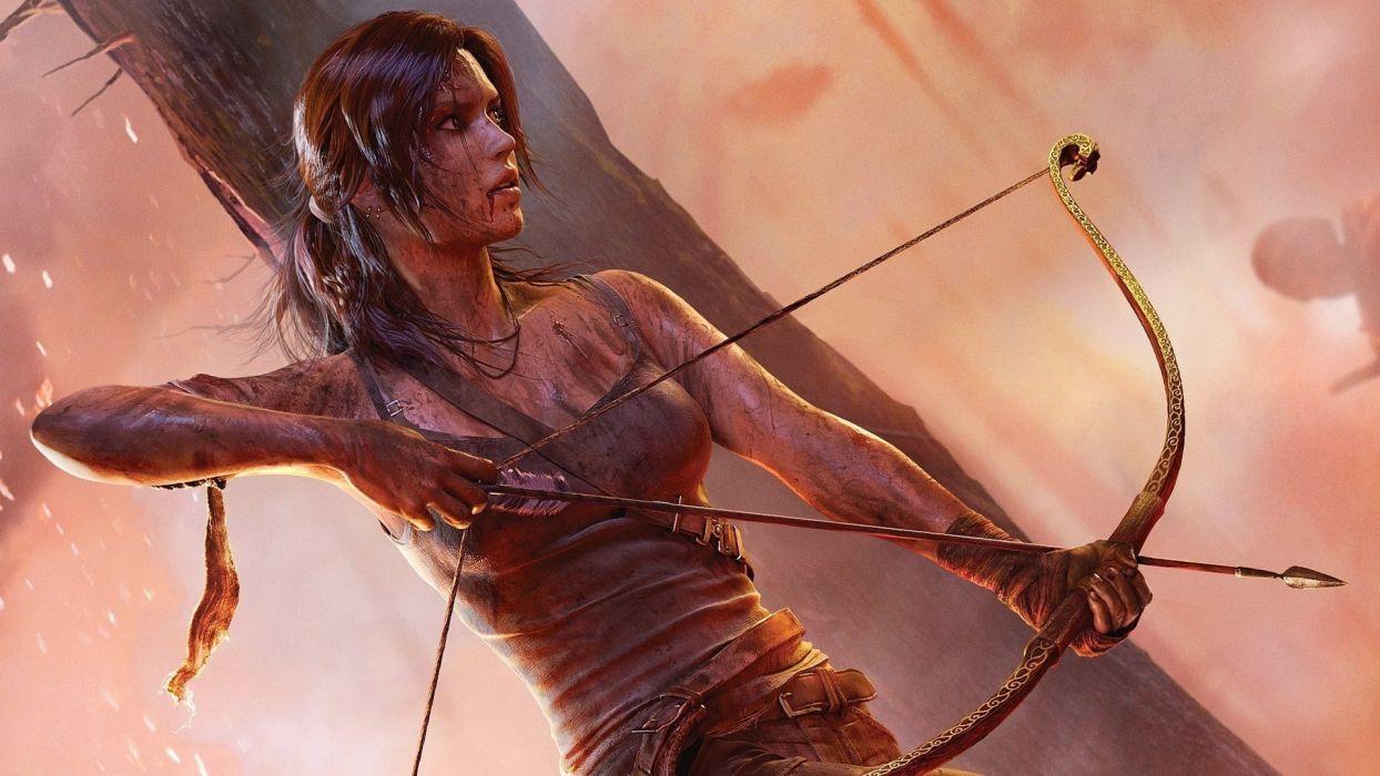 1244x700 Game girl warrior long hair arrow bow wallpaperx1080