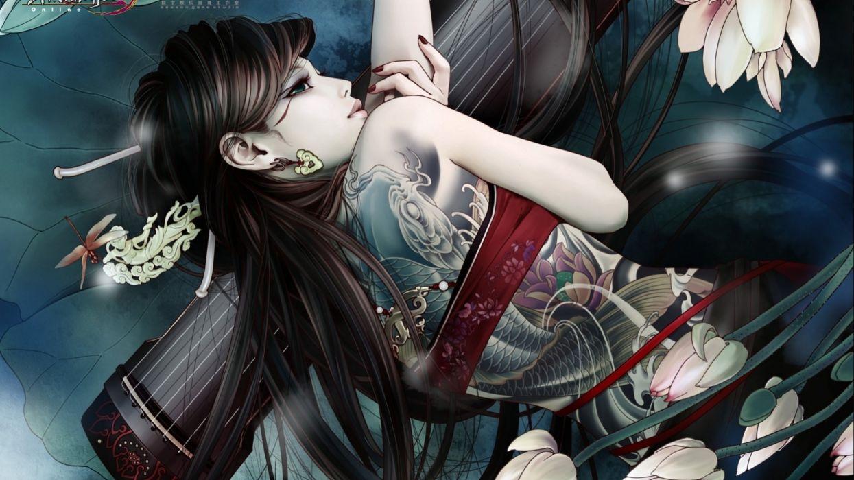 1245x700 Fantasy original art artistic artwork tattoo girls girl wallpaperx1440