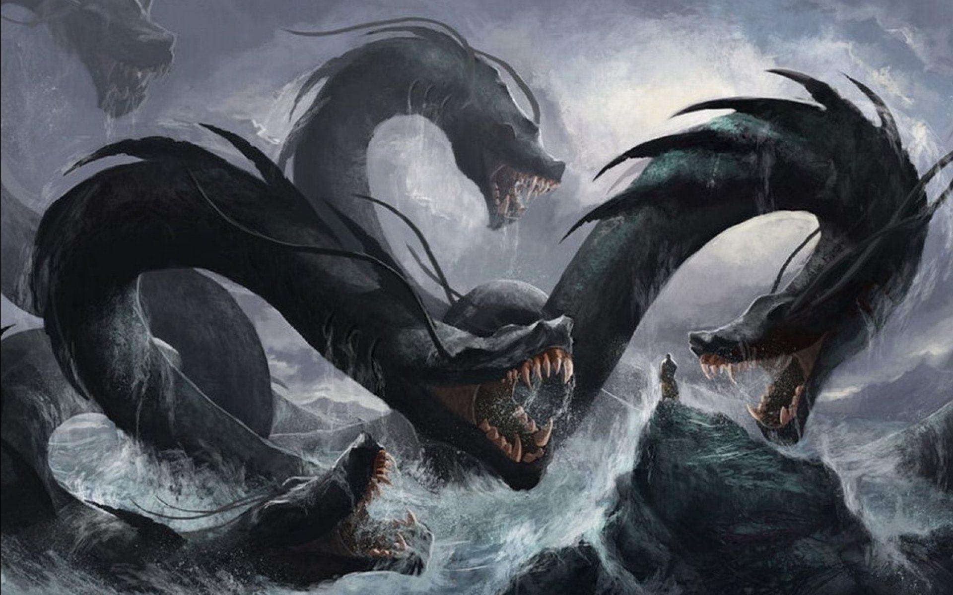 1920x1200 fantasy, Original, Art, Artistic, Artwork, Sea, Ocean, Creature, Monster Wallpaper HD / Desktop and Mobile Background