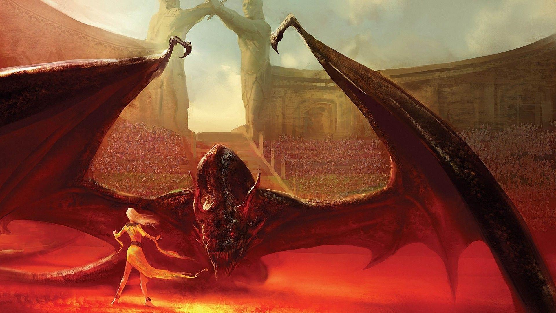1920x1080 dragon, Fantasy Art, Game Of Thrones, Daenerys Targaryen Wallpaper HD / Desktop and Mobile Background