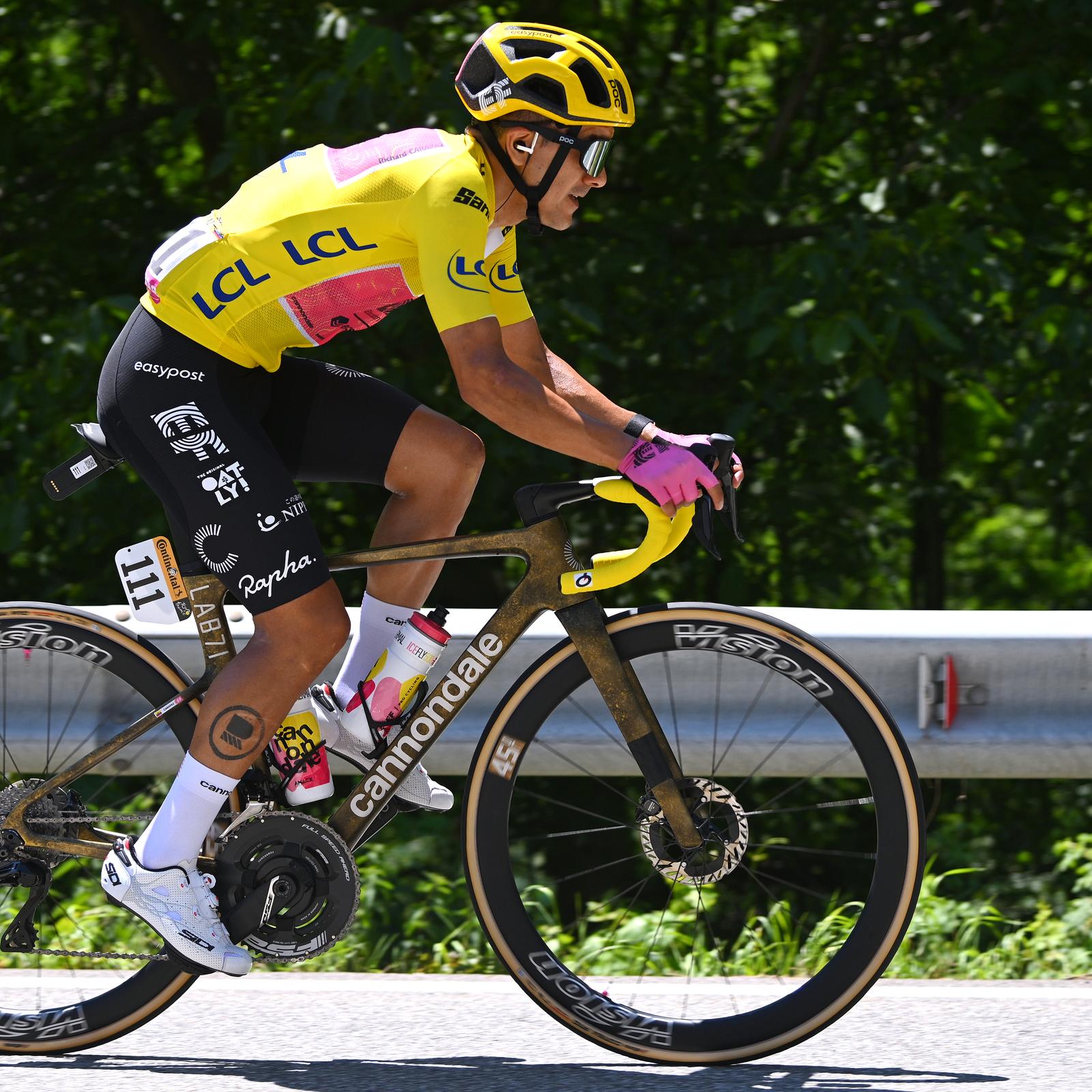 1600x1600 TdF Daily. Stage 4. Richard Carapaz enjoys a day in the yellow jersey at the Tour de France. EF Pro Cycling