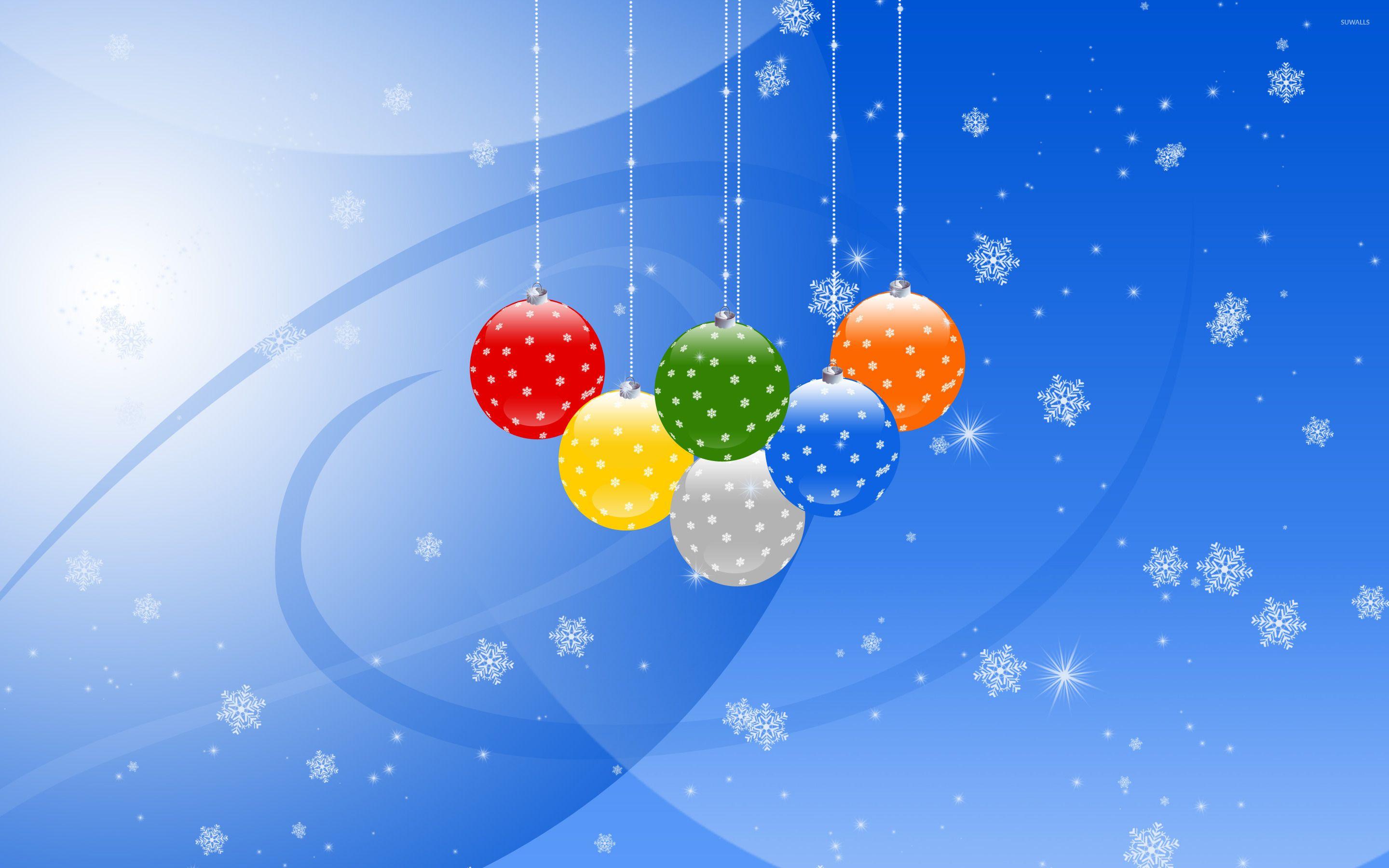 2880x1800 Colorful Christmas globes wallpaper wallpaper
