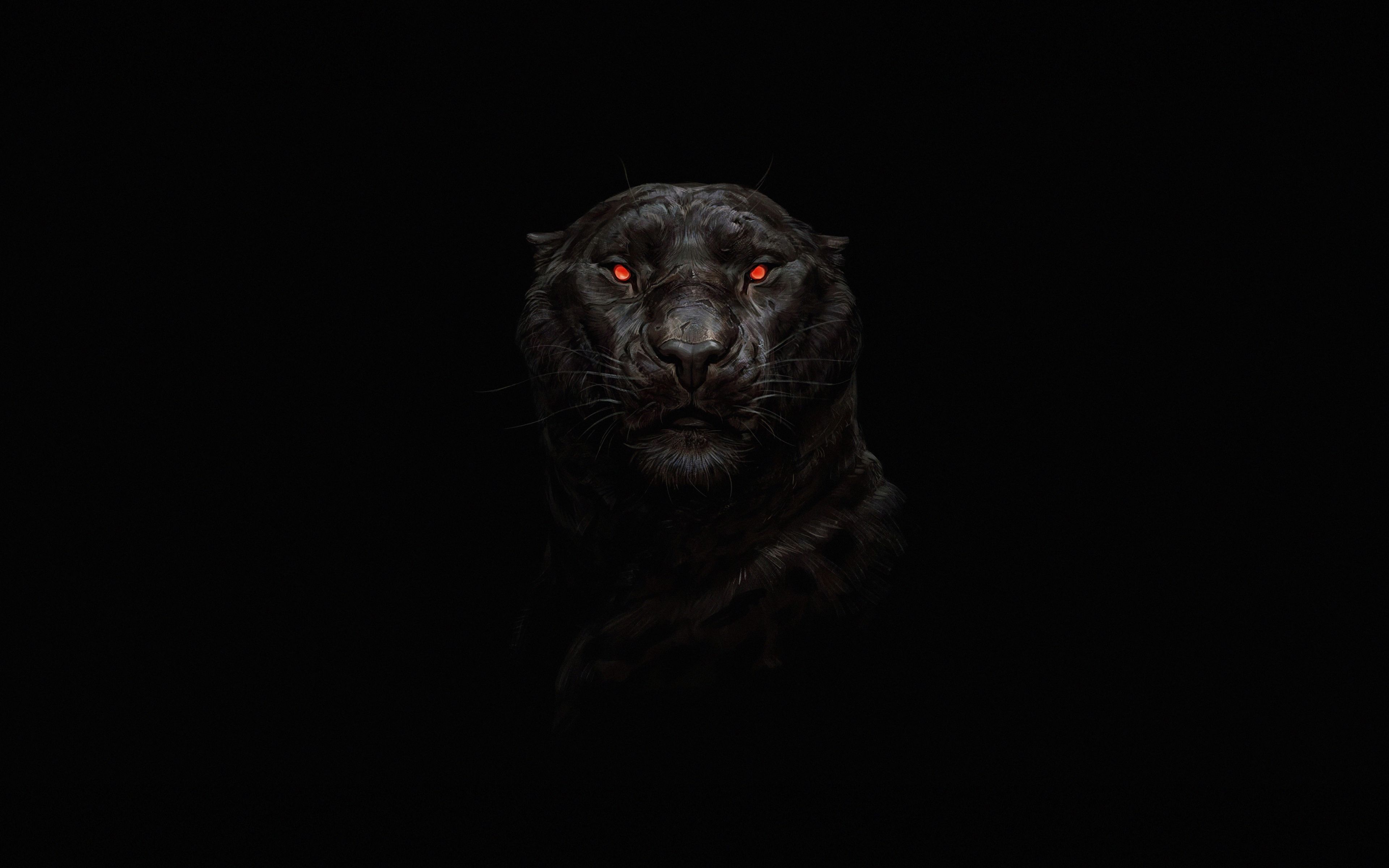 3840x2400 Download Tiger, glowing red eyes, predator, dark wallpaper, 3840x 4K Ultra HD 16: Widescreen