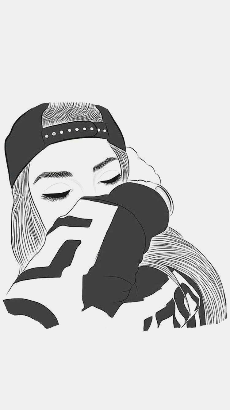 750x1334 Tumblr Girl Cartoon Wallpaper