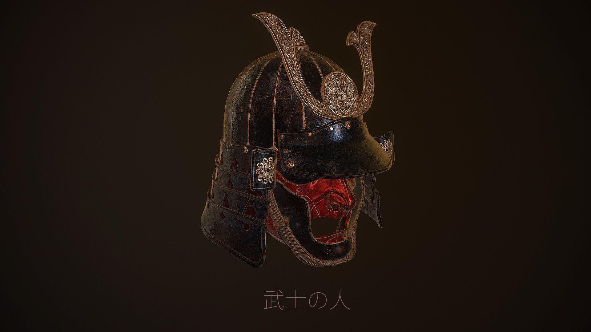 1920x1080 Japanese samurai helmet practice, Sean Liu