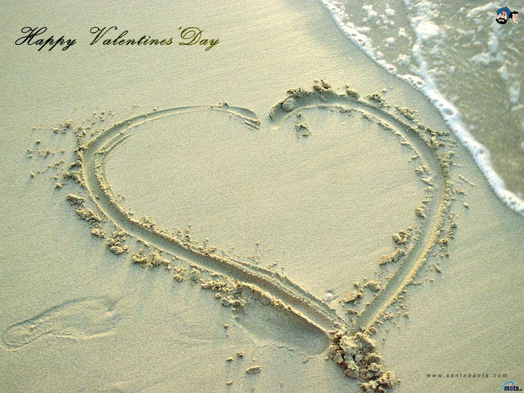 1024x768 Download Wallpaper beach sand heart love valentine's day valentines, 1024x Heart on sand
