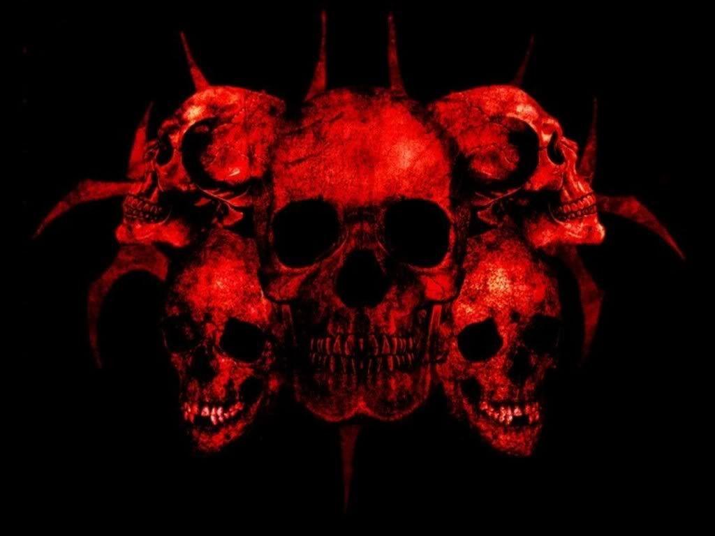 1024x768 Black Skull Wallpaper