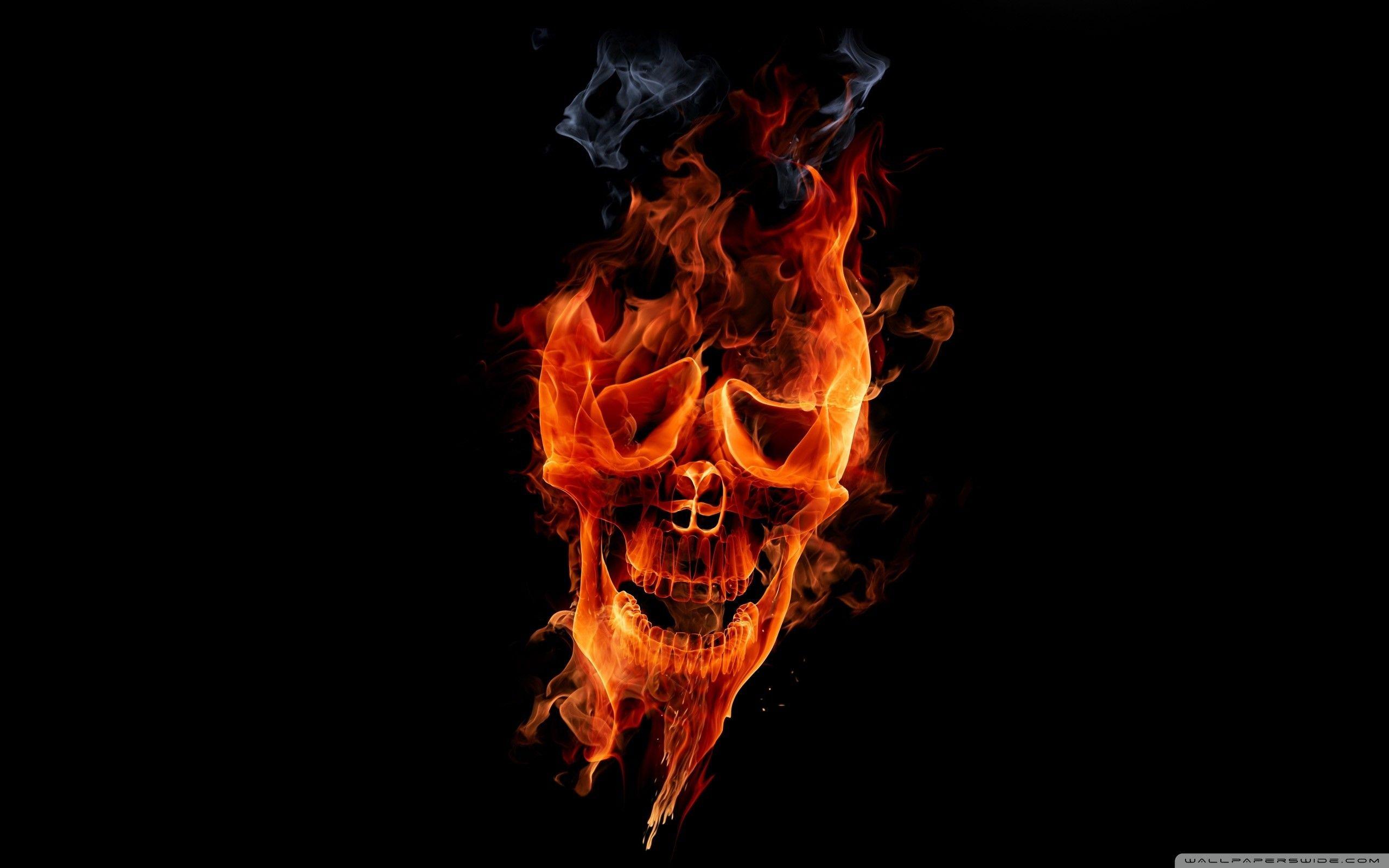 2560x1600 Fire Skulls Wallpaper