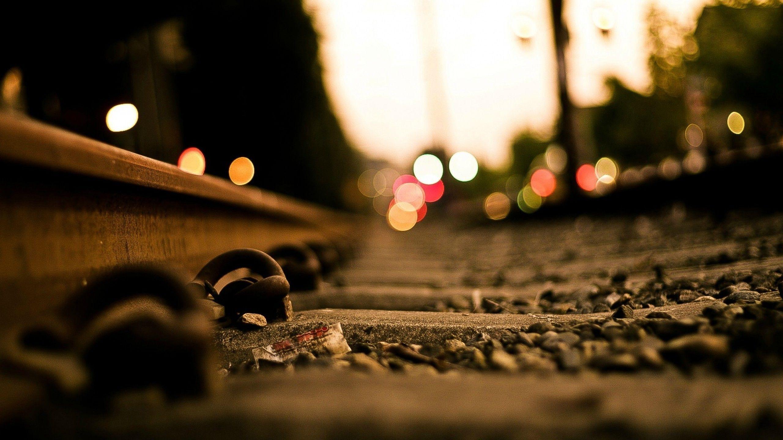 2560x1440 Relaxing Railroad Track Wallpaper
