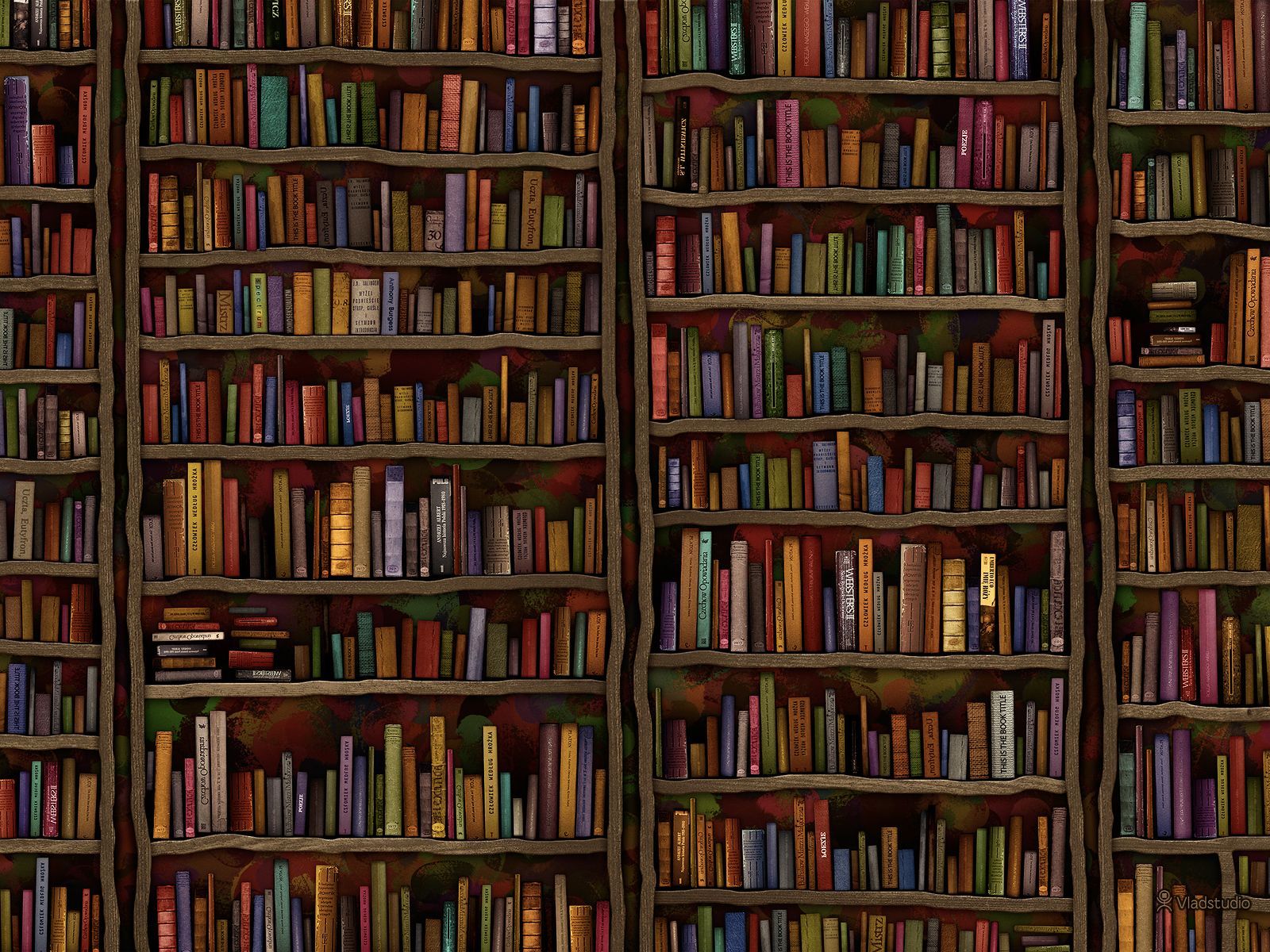 1600x1200 Anime Library Wallpaper