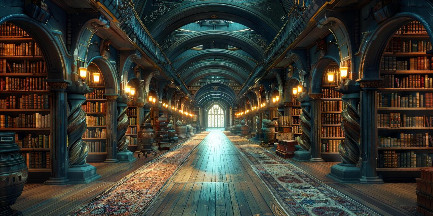 1400x700 Fantasy Library , Image and Background for Free Download
