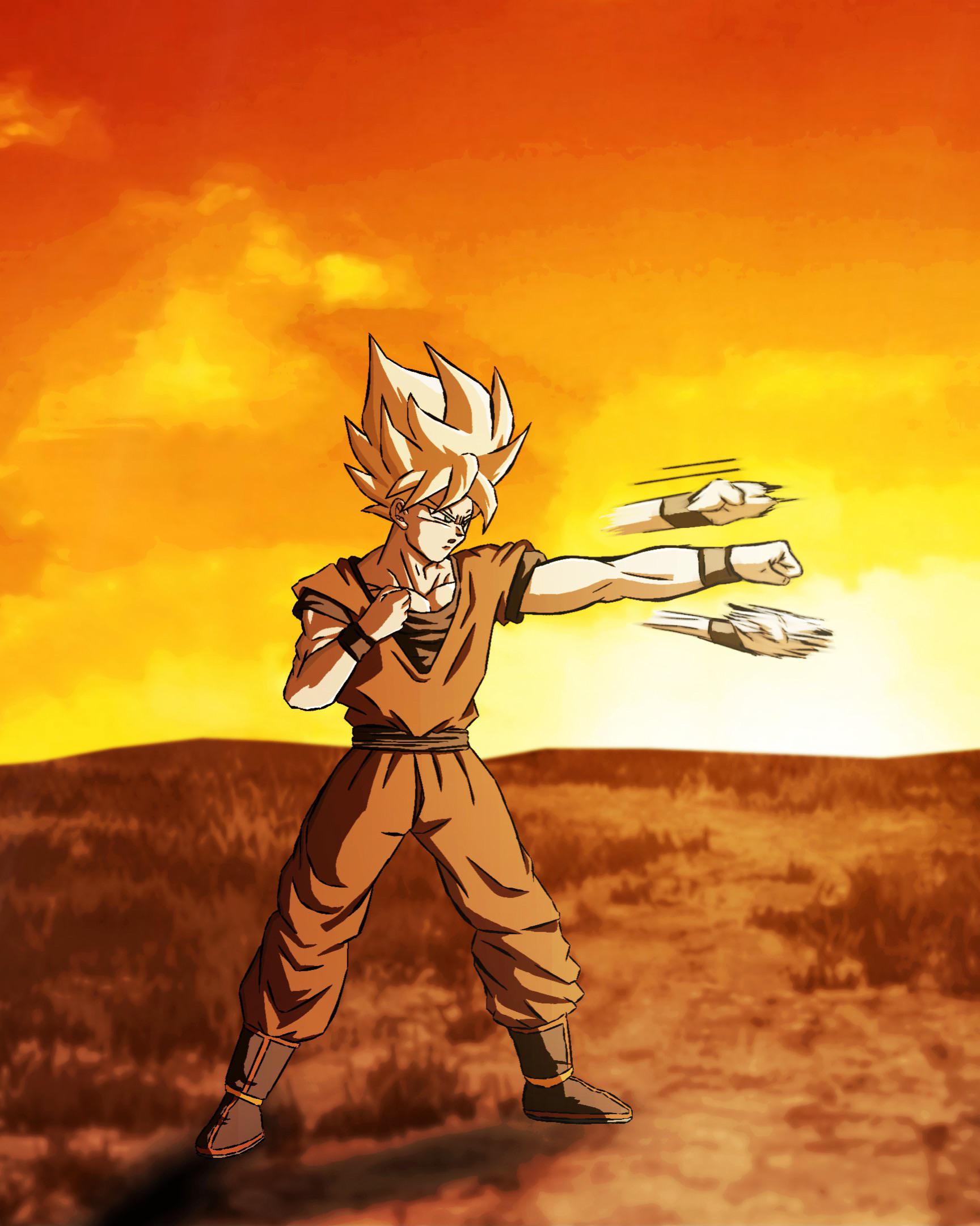 1728x2160 Son Goku drawing