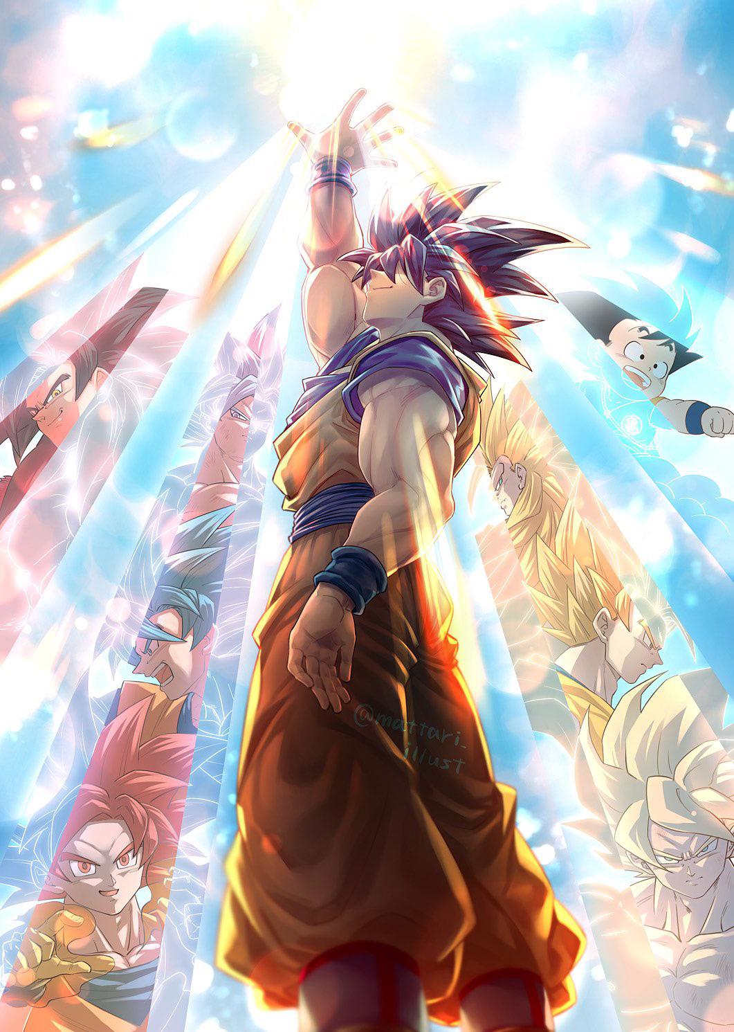1061x1491 Son Goku: Battle Hardened Yet Kind Hearted (By Mattari_illust)