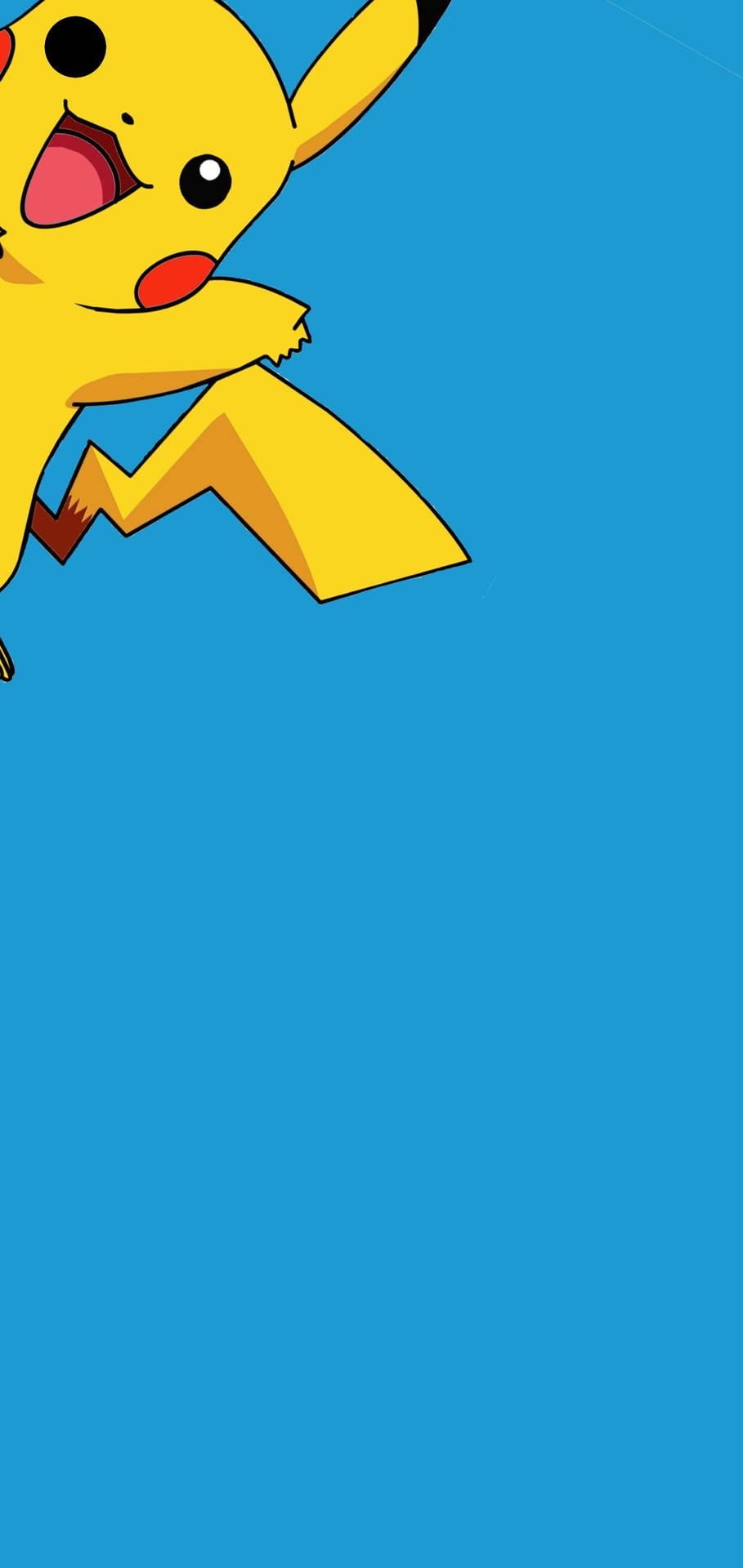 909x1920 Realme 6 Punch Hole Pikachu Blue Wallpaper