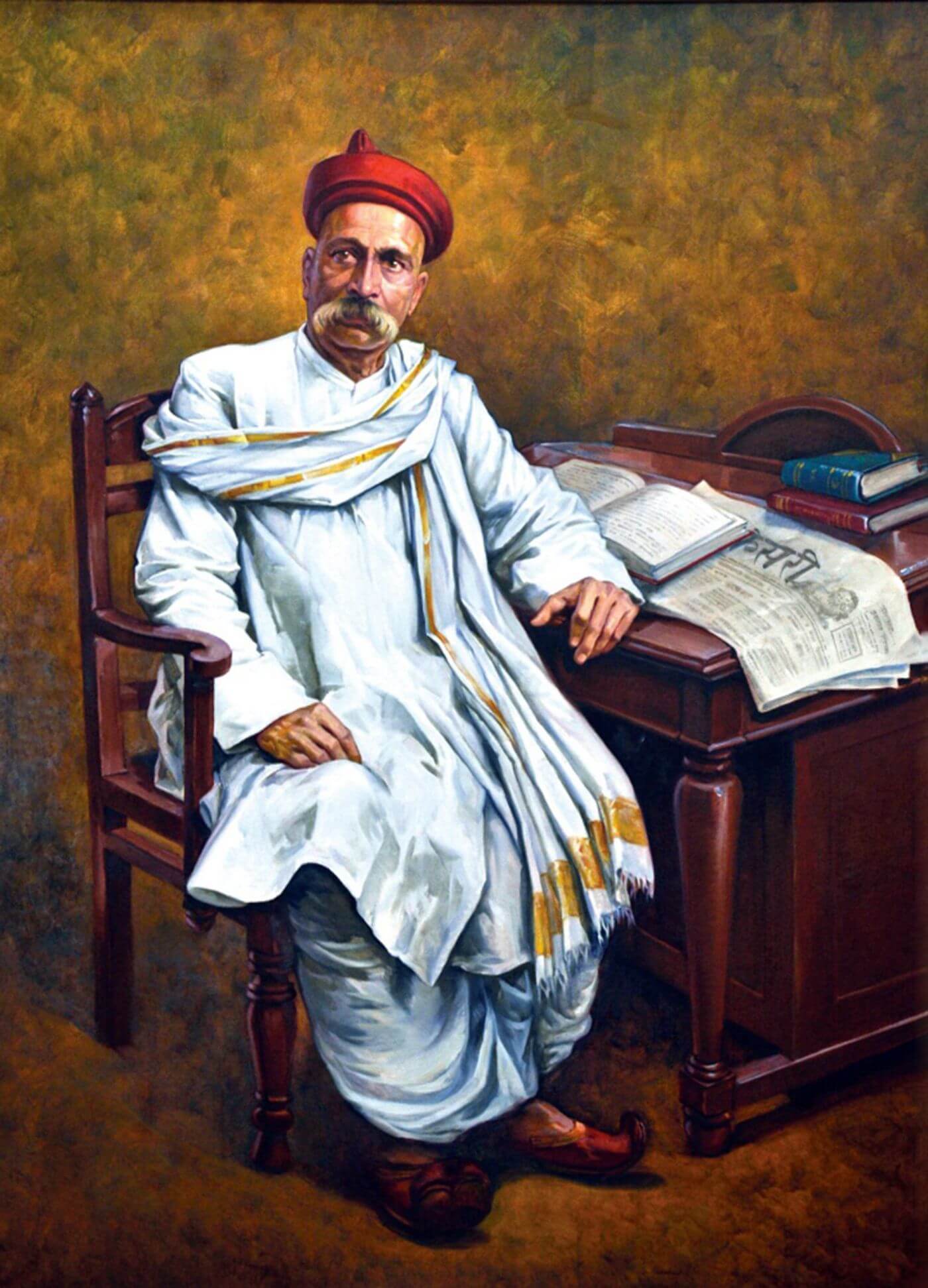 1400x1943 Lokmanya Bal Gangadhar Tilak Freedom Fighter Patriot Painting Poster