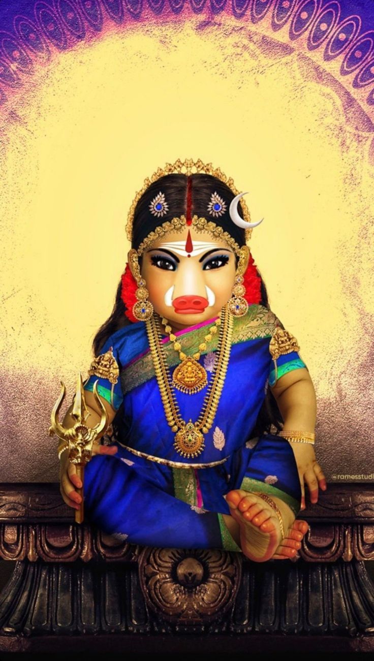 736x1301 Varahi mata photo. God amman HD image, Varahi painting, Hindu gods