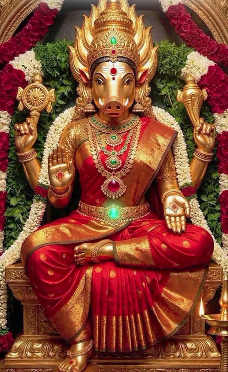 734x1200 Goddess Varahi Amman, a famous prominent deity in Hinduism often revered as one of the Sapta Matrikas (seven mothers)