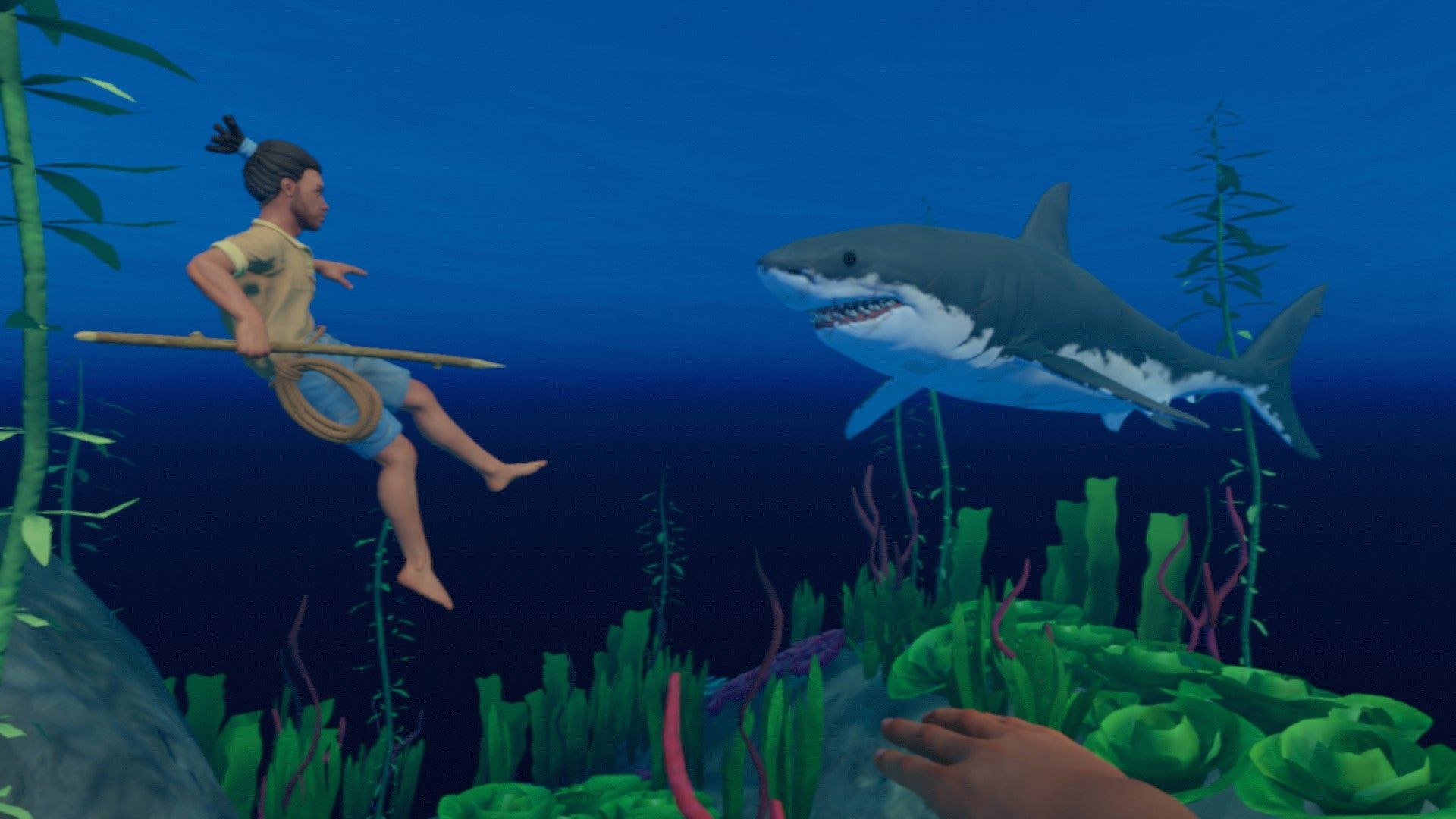 1920x1080 How Raft's shark feeds its survival game. Rock Paper Shotgun