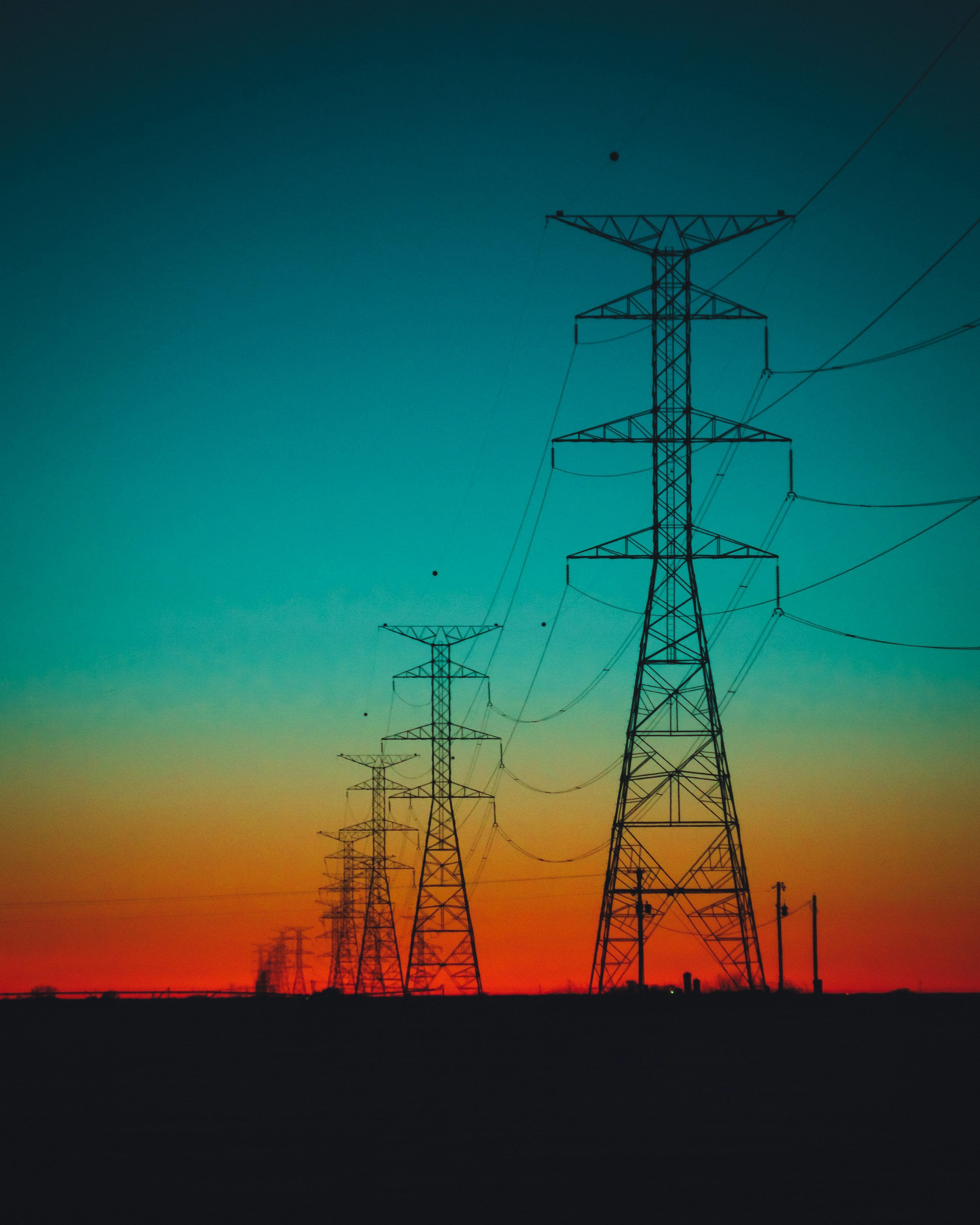 3000x3750 Silhouette of transmission tower photo