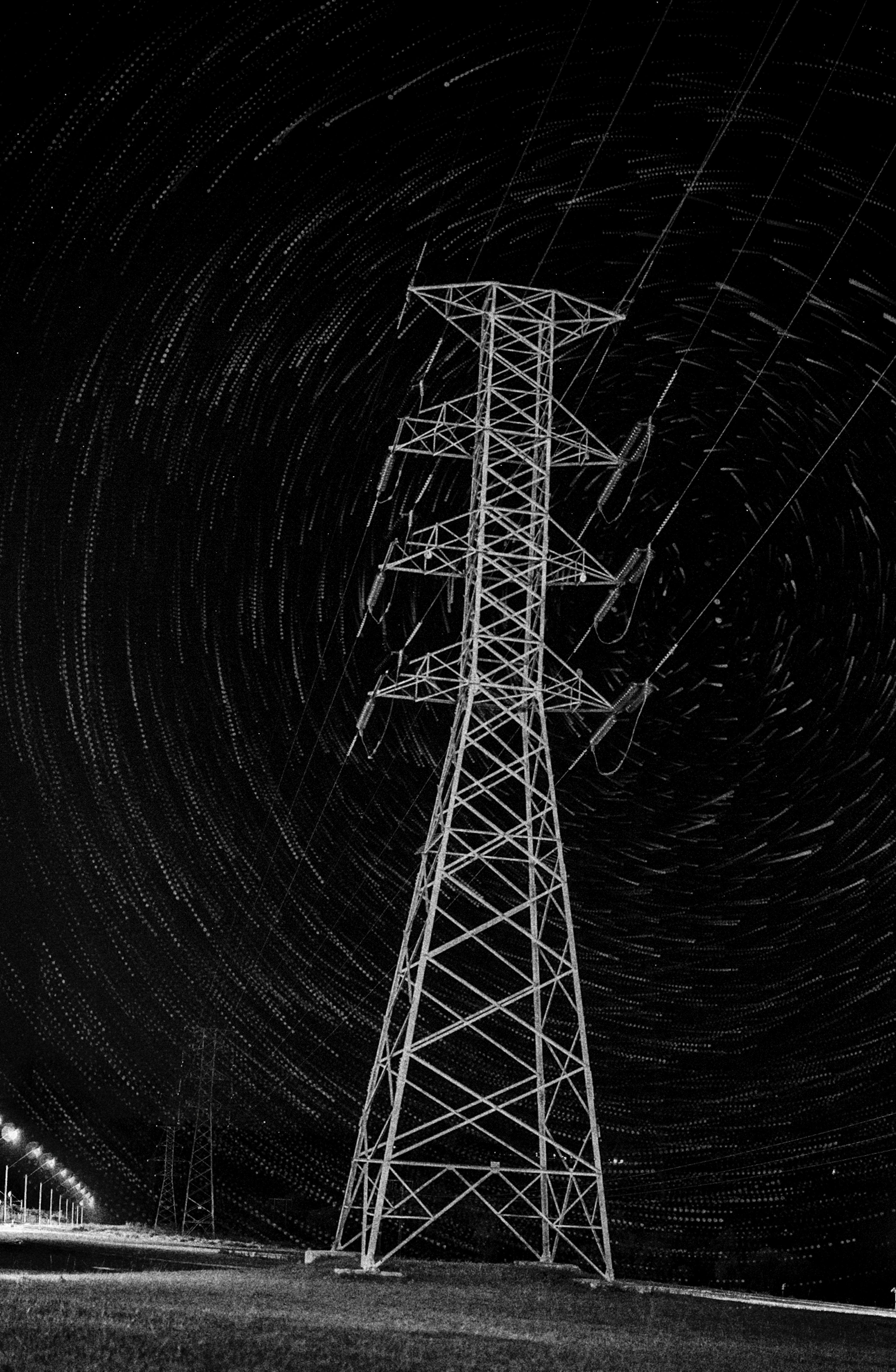 3000x4593 Time lapse photography of transmission tower photo