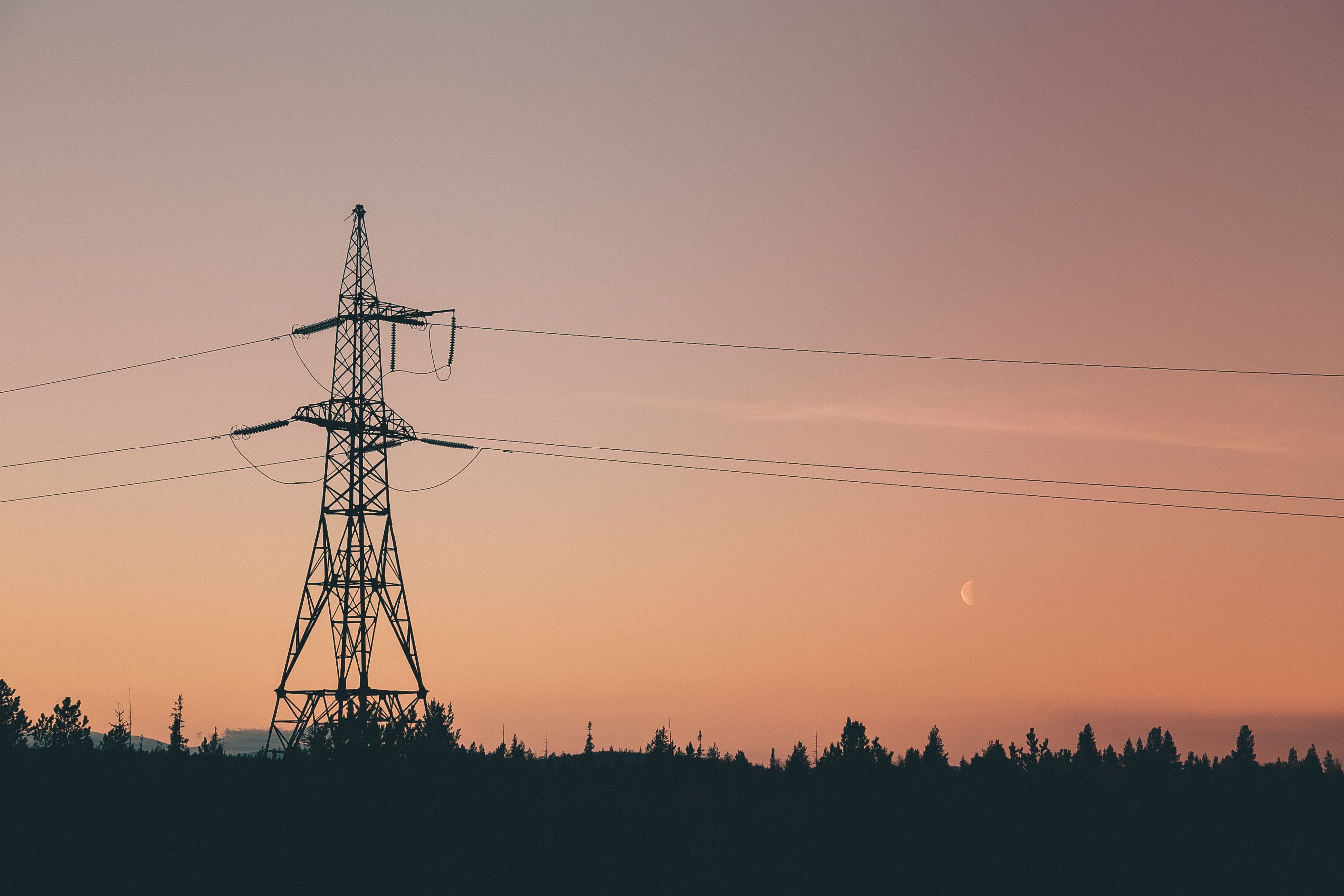 2703x1802 Dusk over Transmission Tower · Free