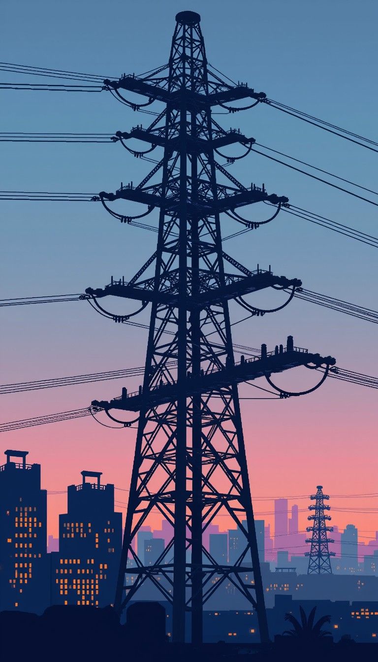 768x1344 Free Electric Sunset Silhouette Image, Electricity, Sunset