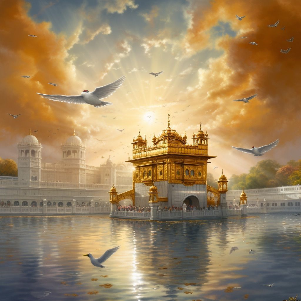 1024x1024 Discover 35 Babaji and golden temple background ideas. golden temple blue background, golden temple in clouds, guru gobind singh ji HD wallpaper and more