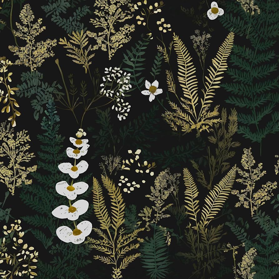 894x893 Fvlow Dark Green Fern Botanical Peel and Stick Wallpaper 17.4 x 394. Renter Friendly, Removable & Waterproof, Vinyl Easy Install for Bedrooms, Bathrooms, Kitchens, Cabinets and Home Decor