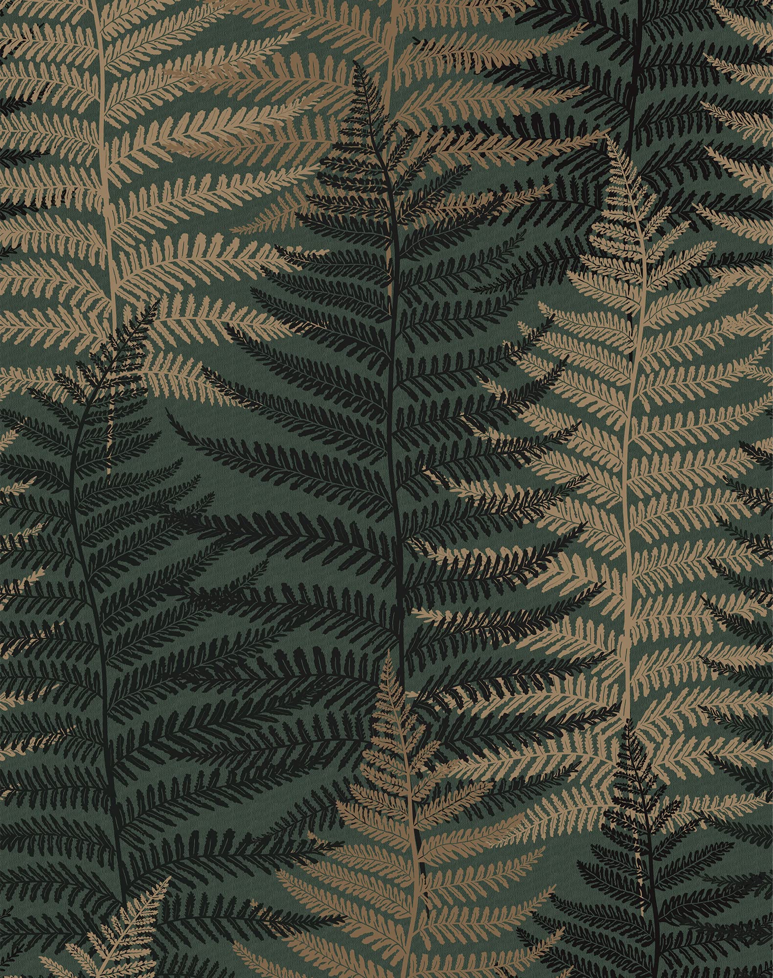 1580x2000 JiffDiff Botanical Fern Wallpaper Green Moody Peel 17.7 x Dark