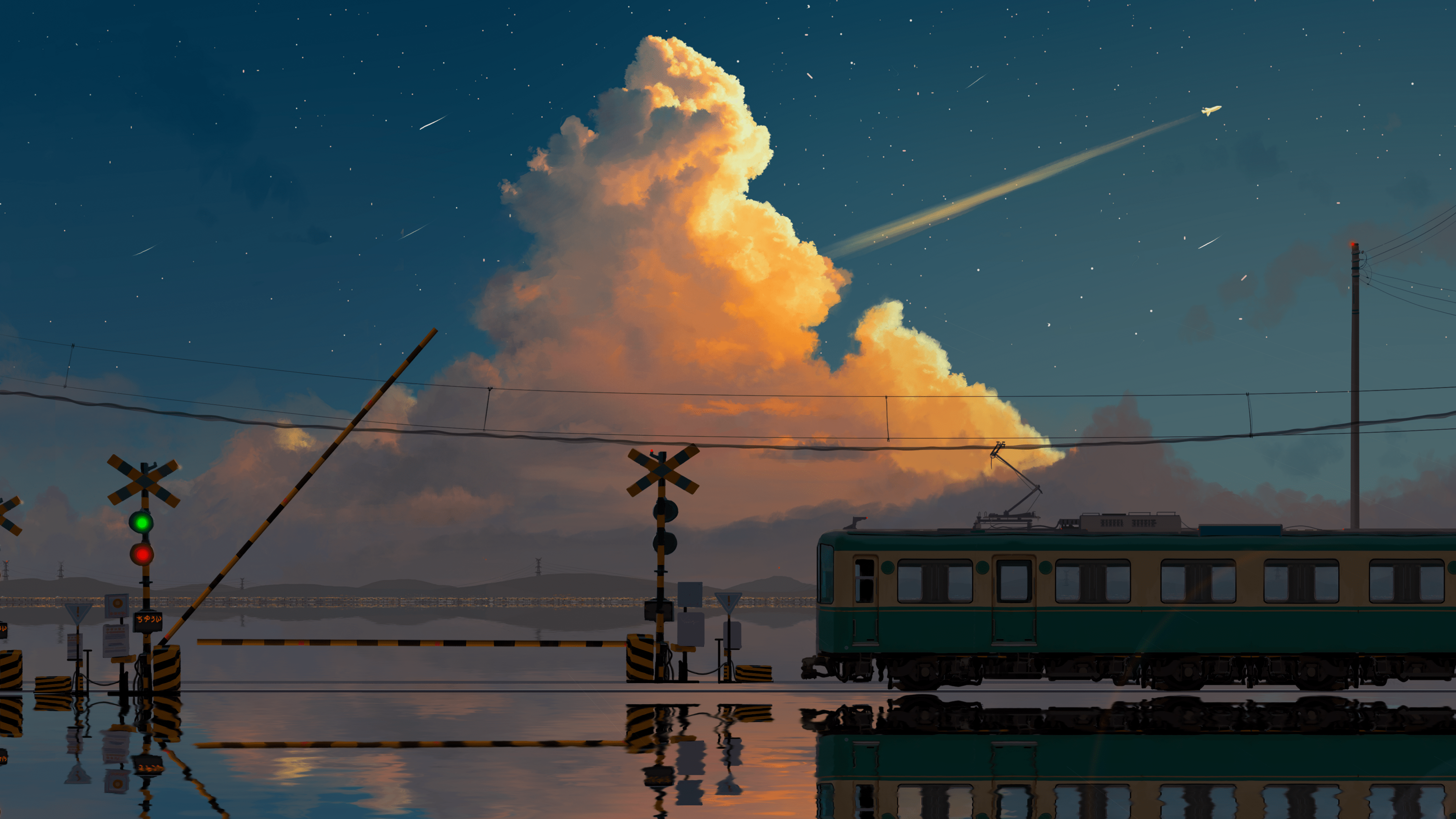 3840x2160 Train crossing the sea [1920 x 1080]